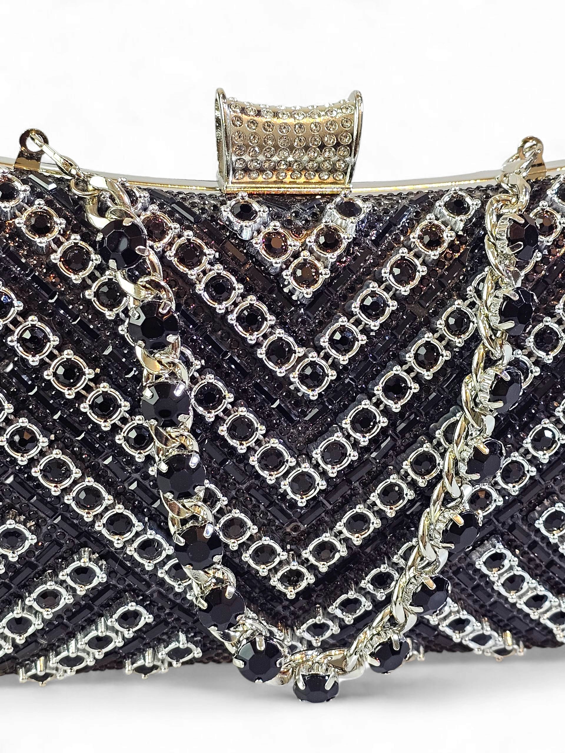 Bolsa Clutch Cristal Preto 015
