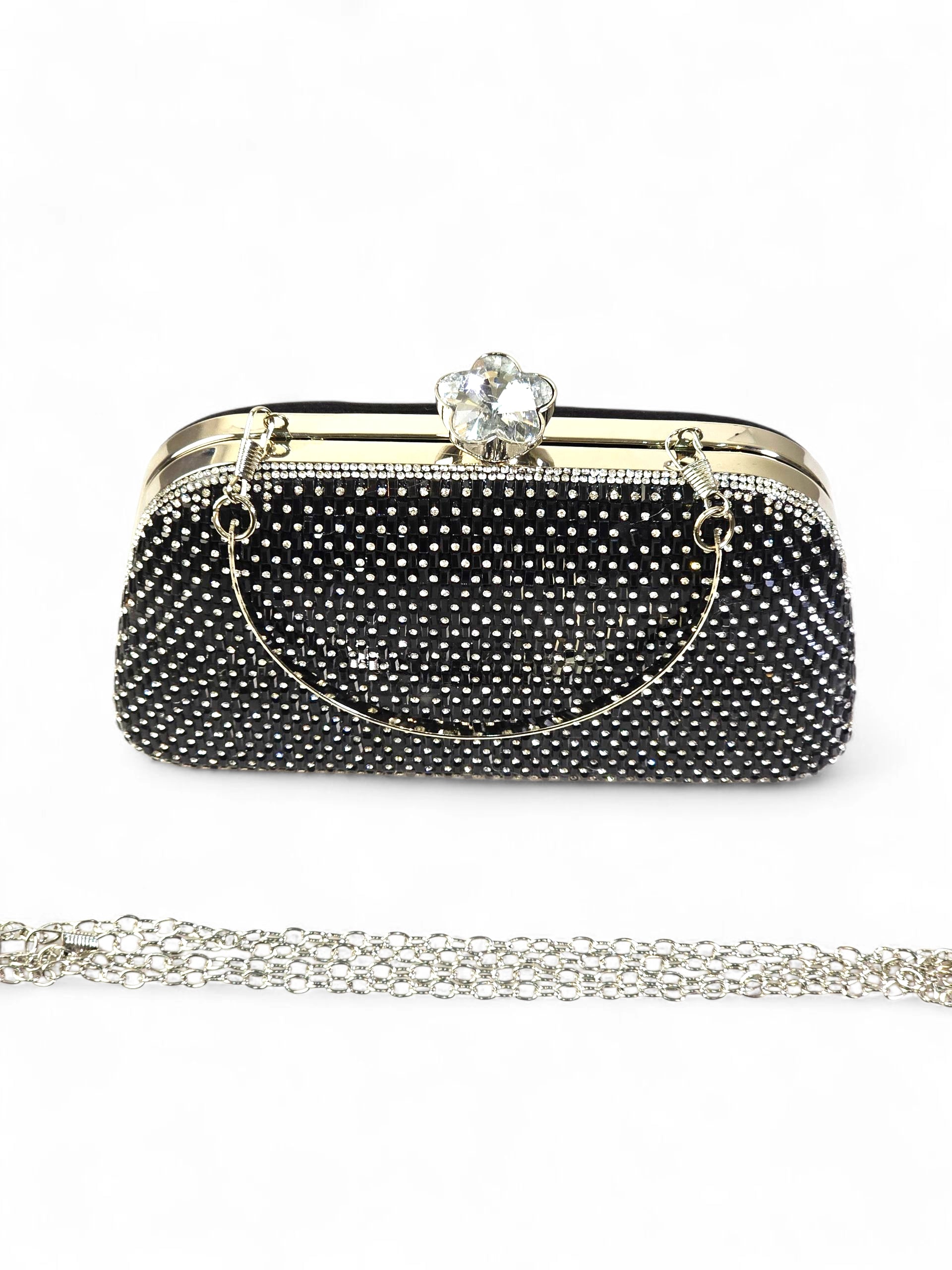 Bolsa Clutch Cristal Preto 027