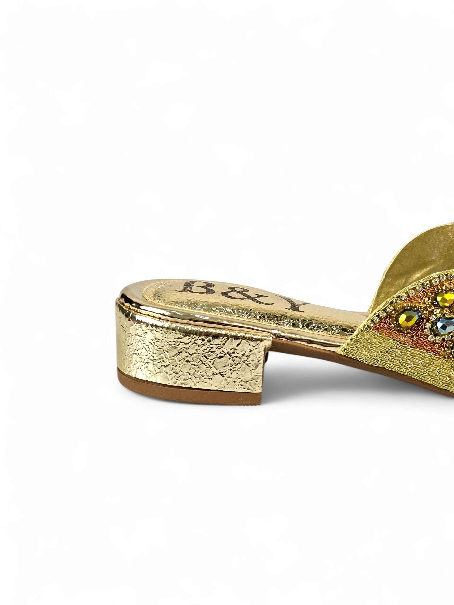 Tamanco 9368 Dourado Salto Bloco