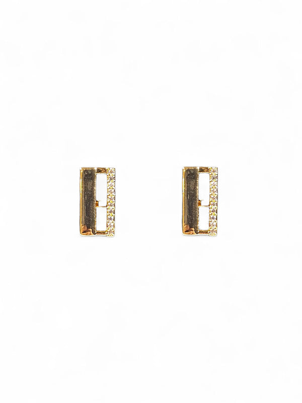 Brinco Cristal Zirconia Dourado 064