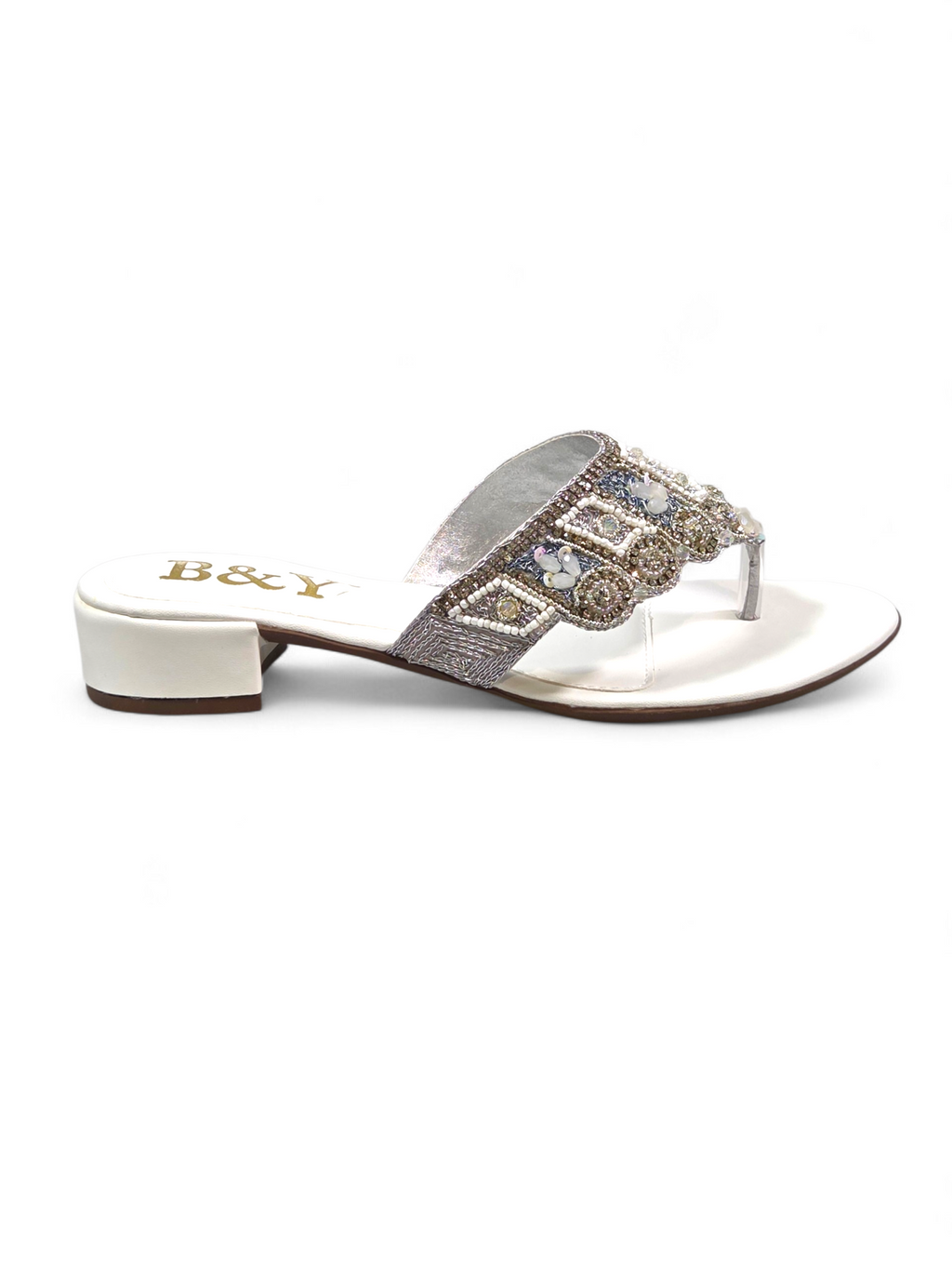 Chinelo 9840 Branco Salto Bloco 3 cm