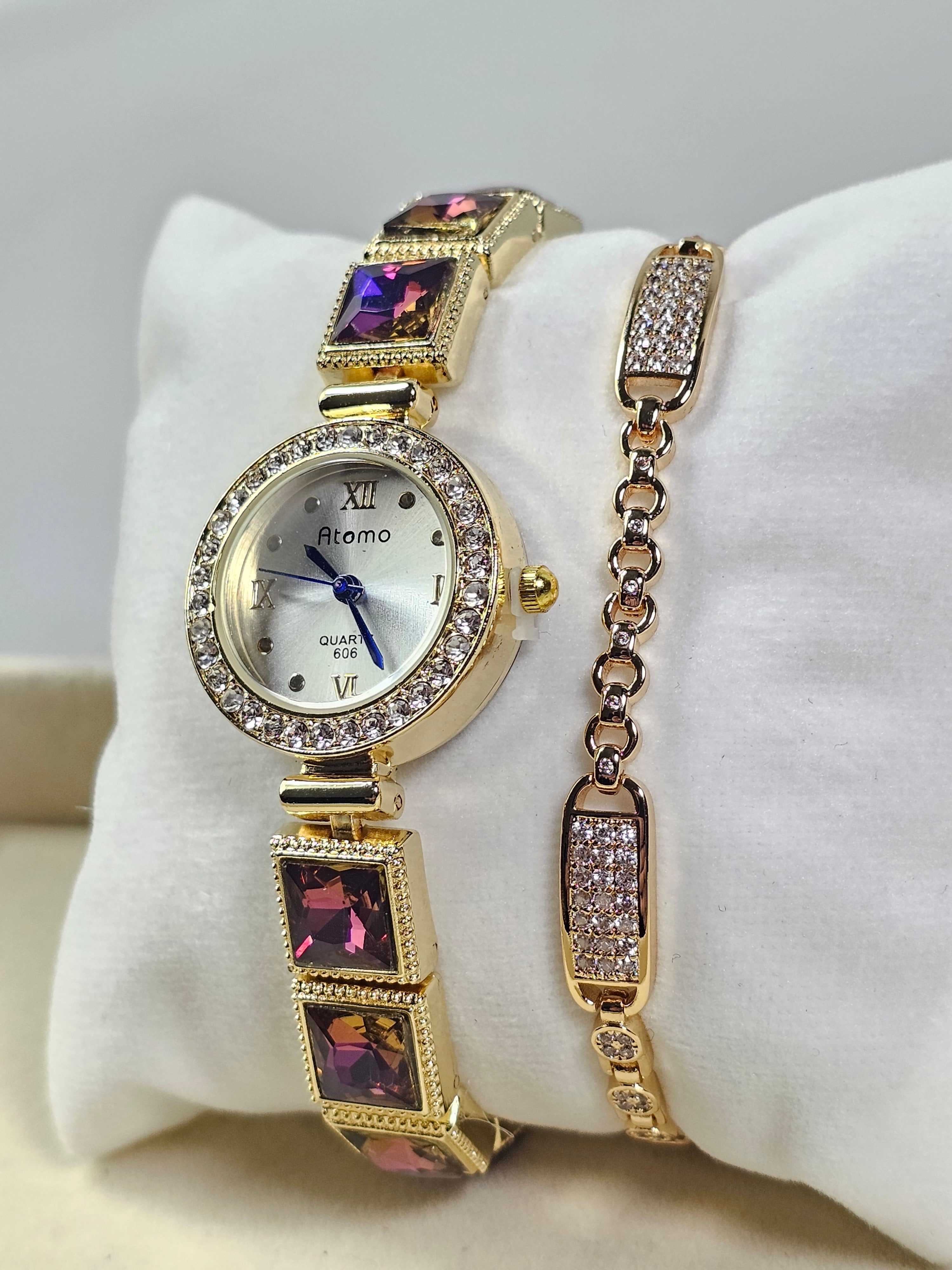 Relógio Prova d’Água com Pulseira Folheada Ouro 055