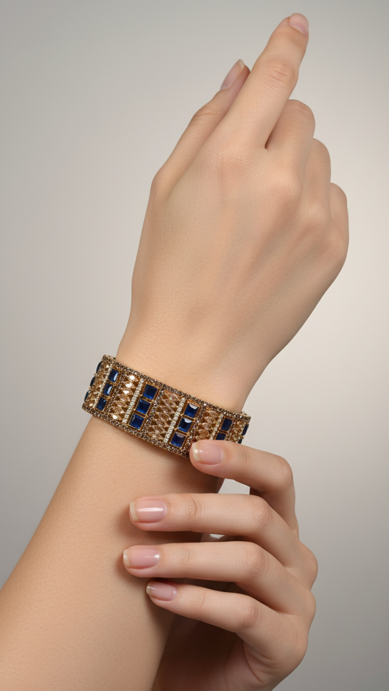 Bracelete Folheado Semi Joia Dourado #1001