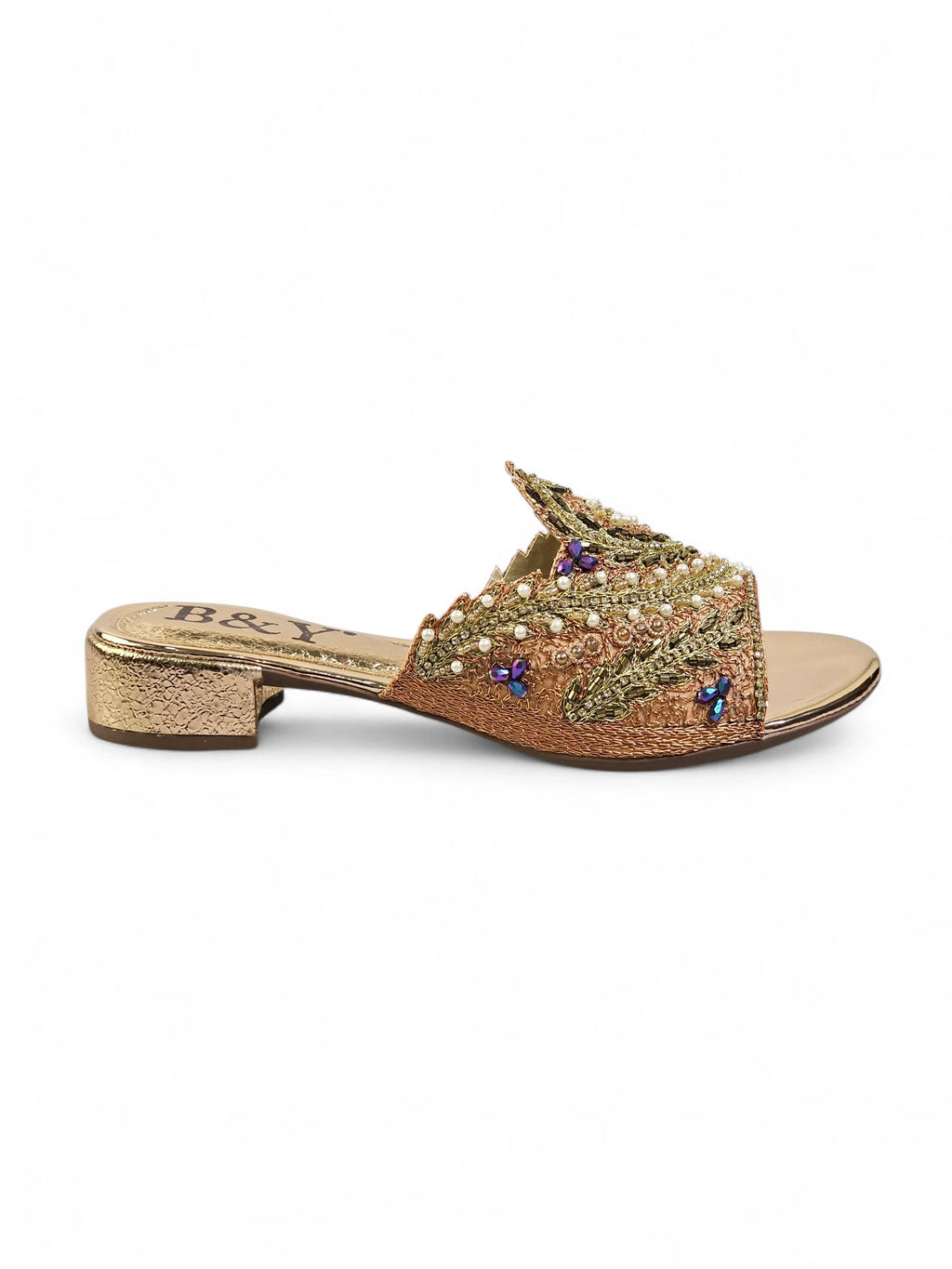 Tamanco 9516 Bronze Salto Bloco