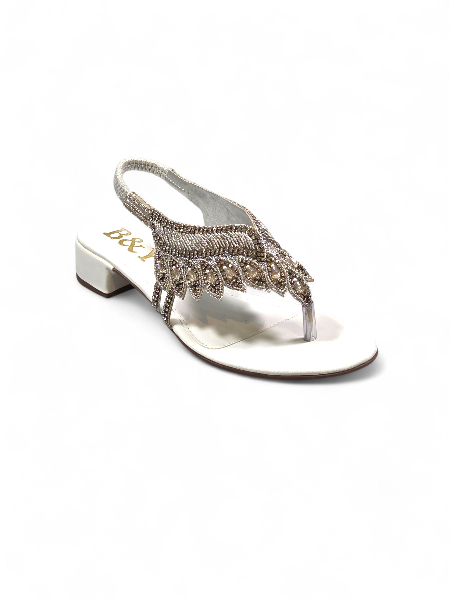 Sandália 9709 Branco Salto Bloco