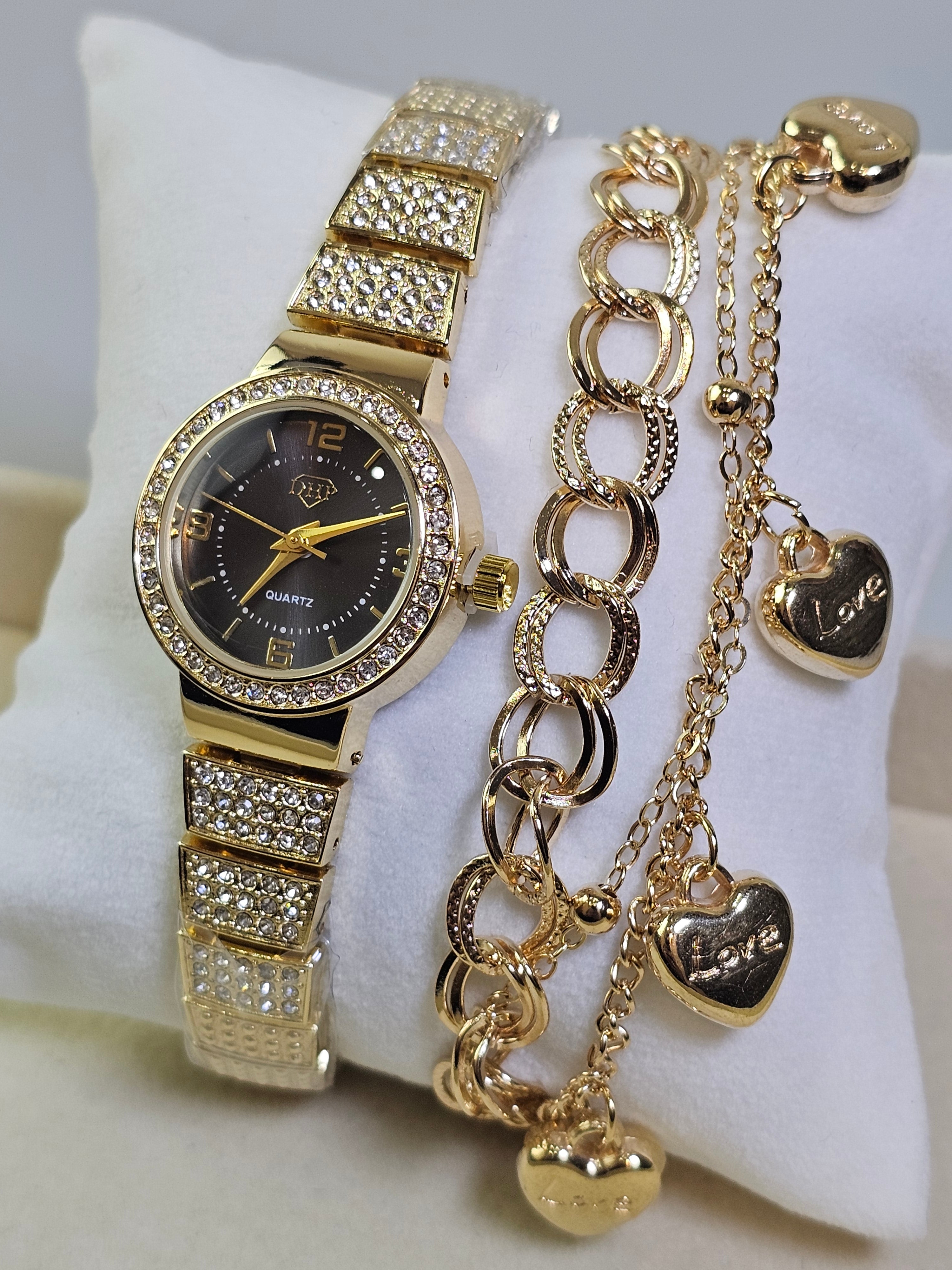 Relógio Prova d’Água com Pulseira Folheada 037