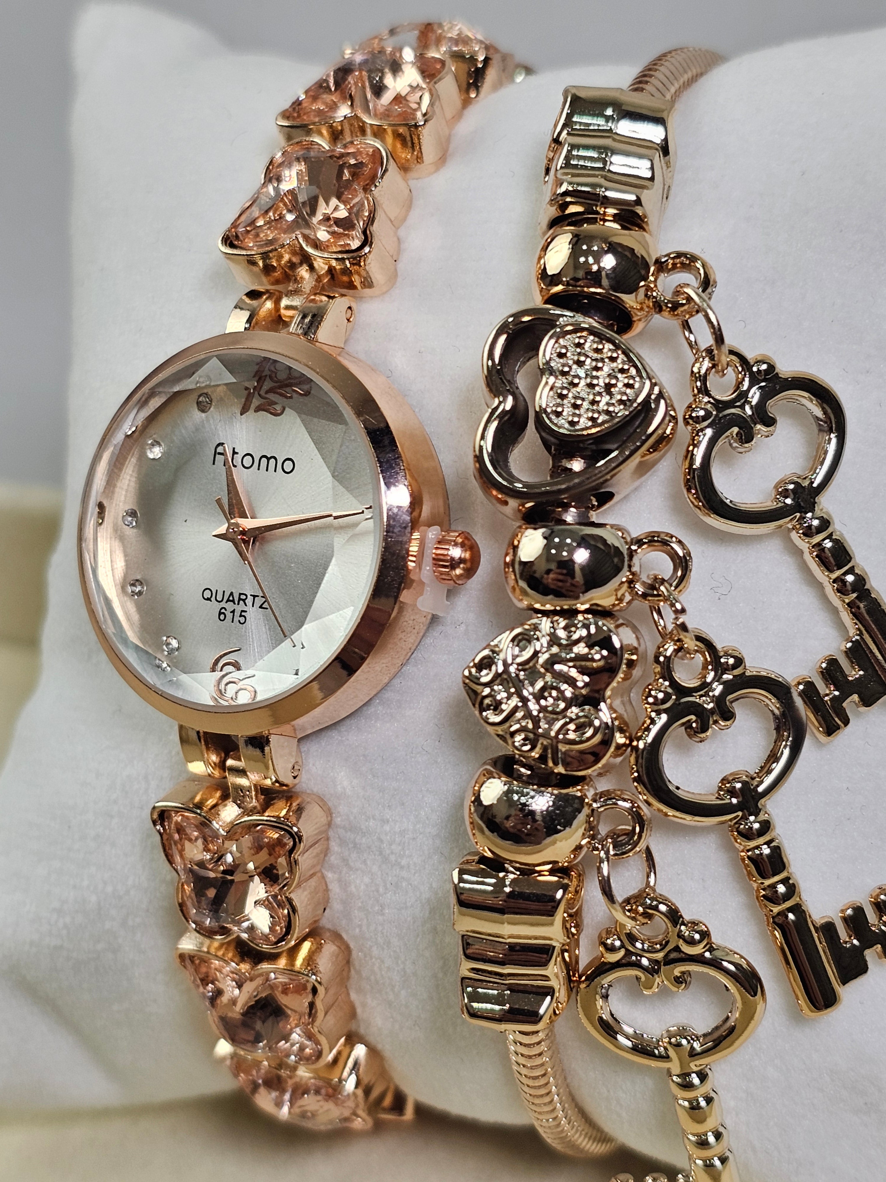 Relógio Prova d’Água com Pulseira Folheada 042