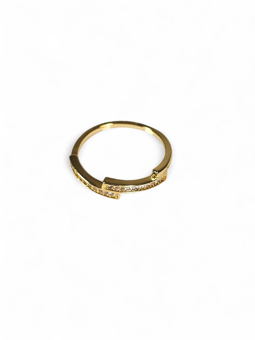 Anel Cristal Zirconia Dourada 012