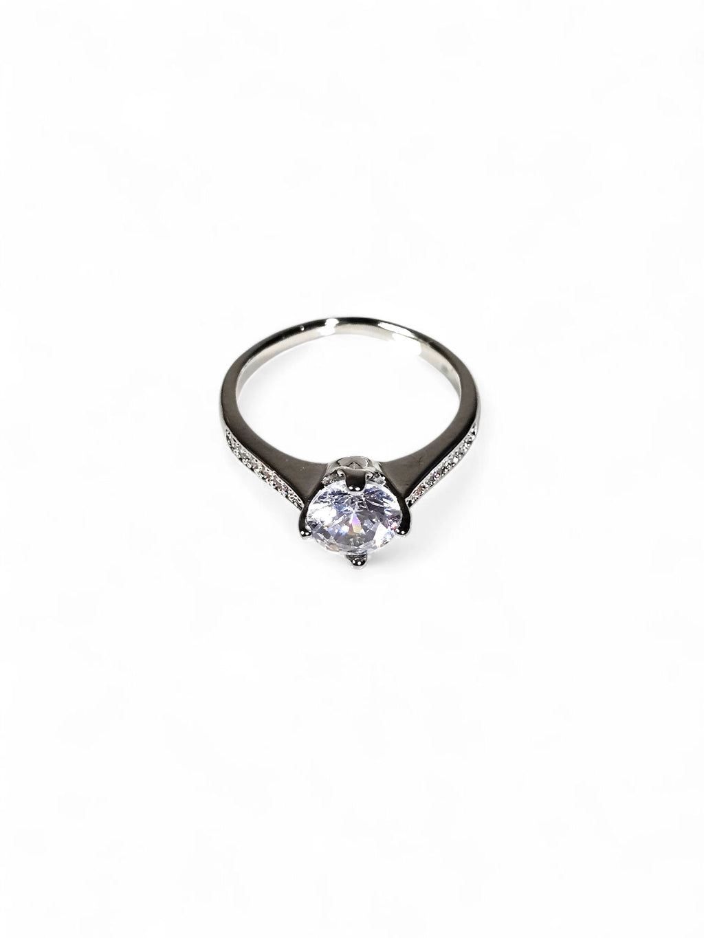 Anel Cristal Zirconia Prata 006