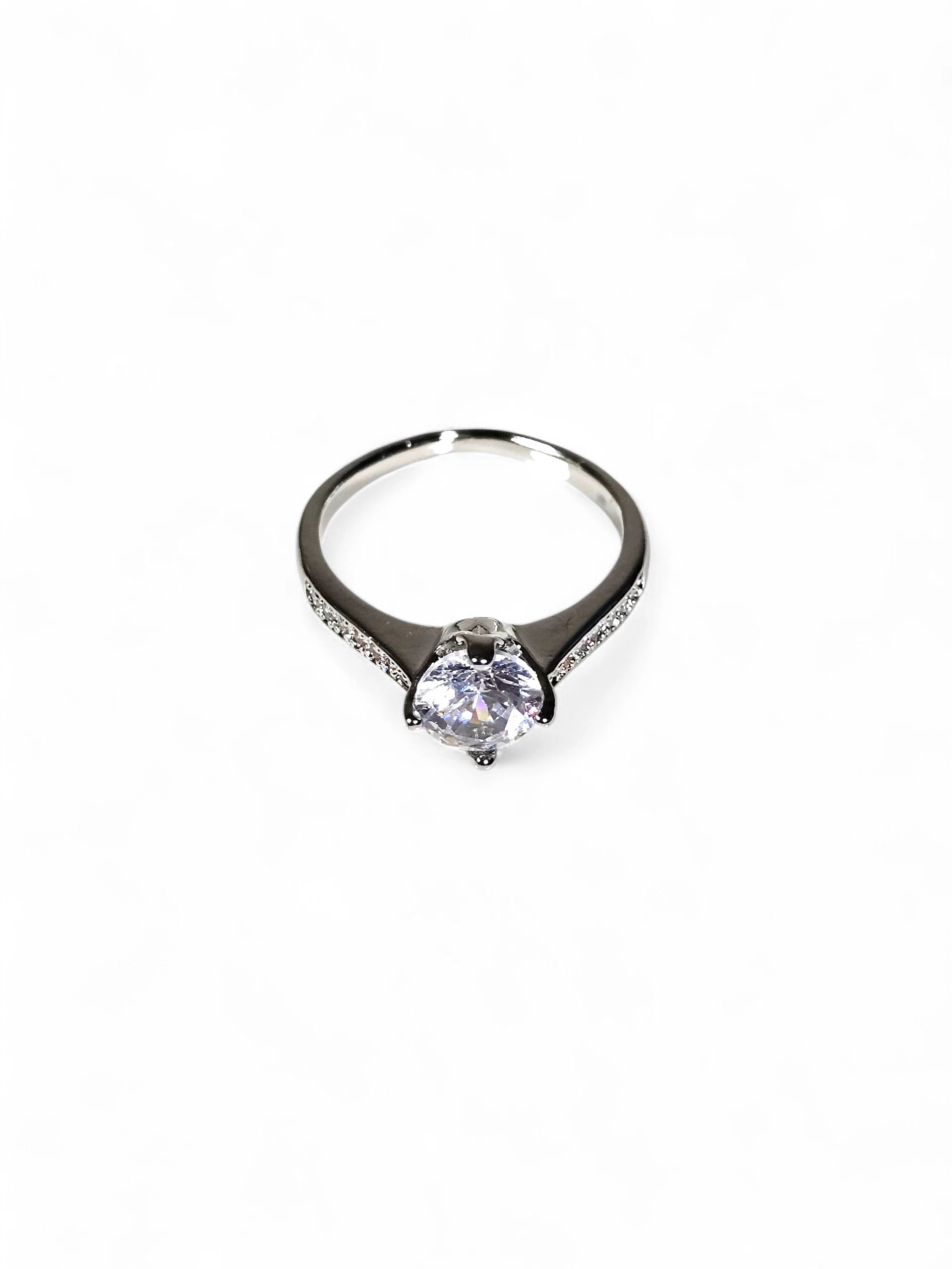 Anel Cristal Zirconia Prata 006
