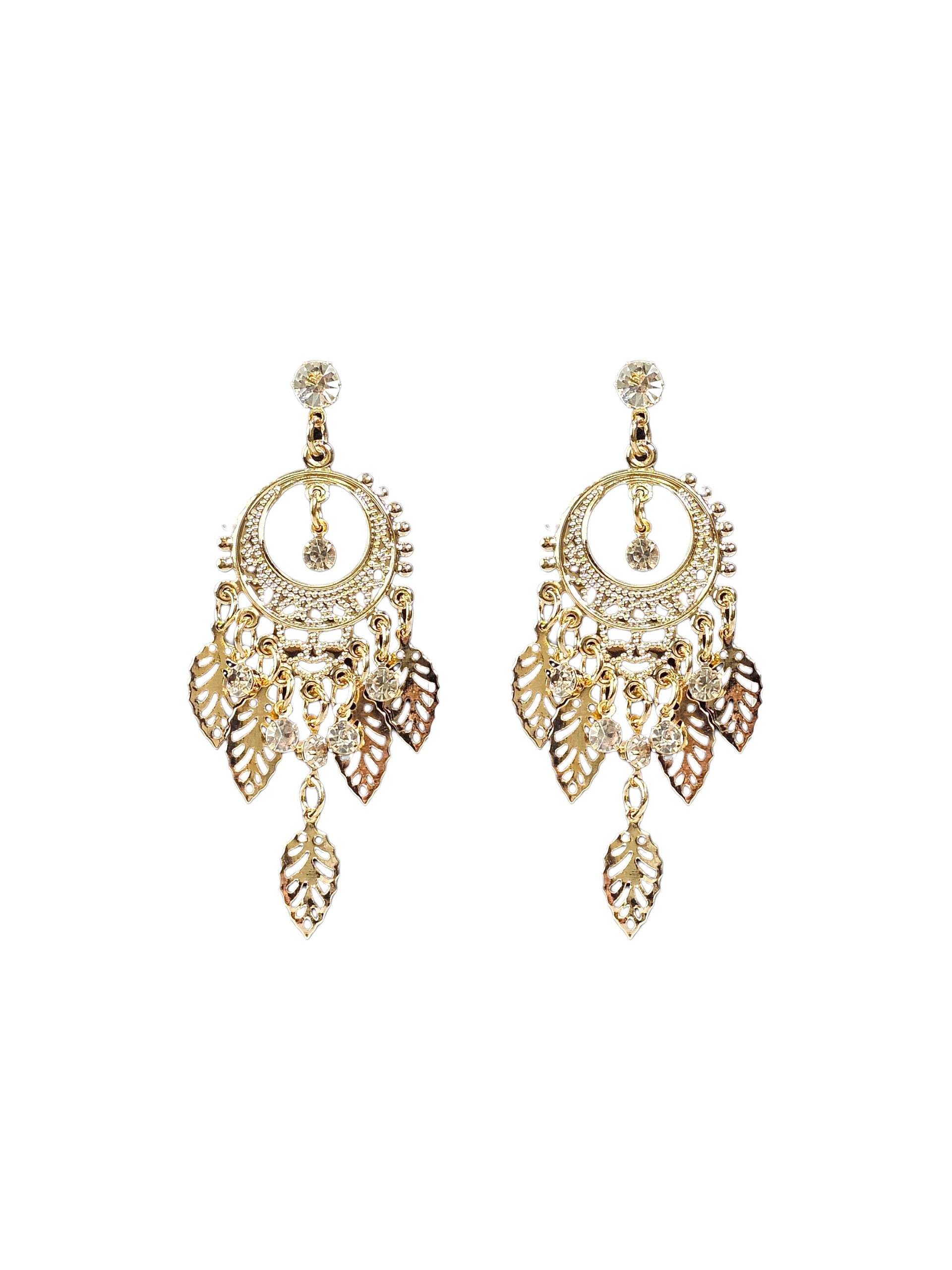 Brinco Cristal Dourado 047