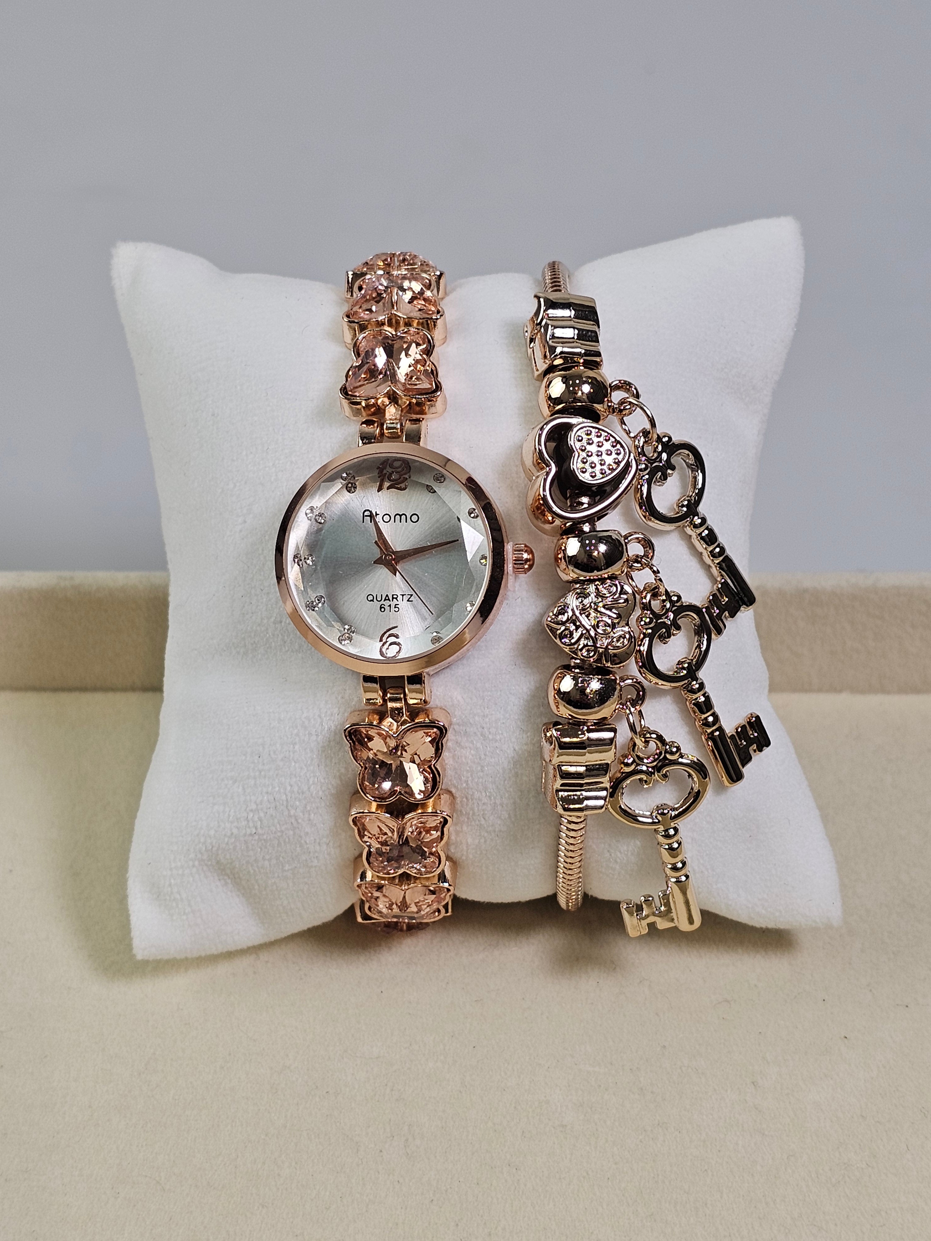 Relógio Prova d’Água com Pulseira Folheada 042