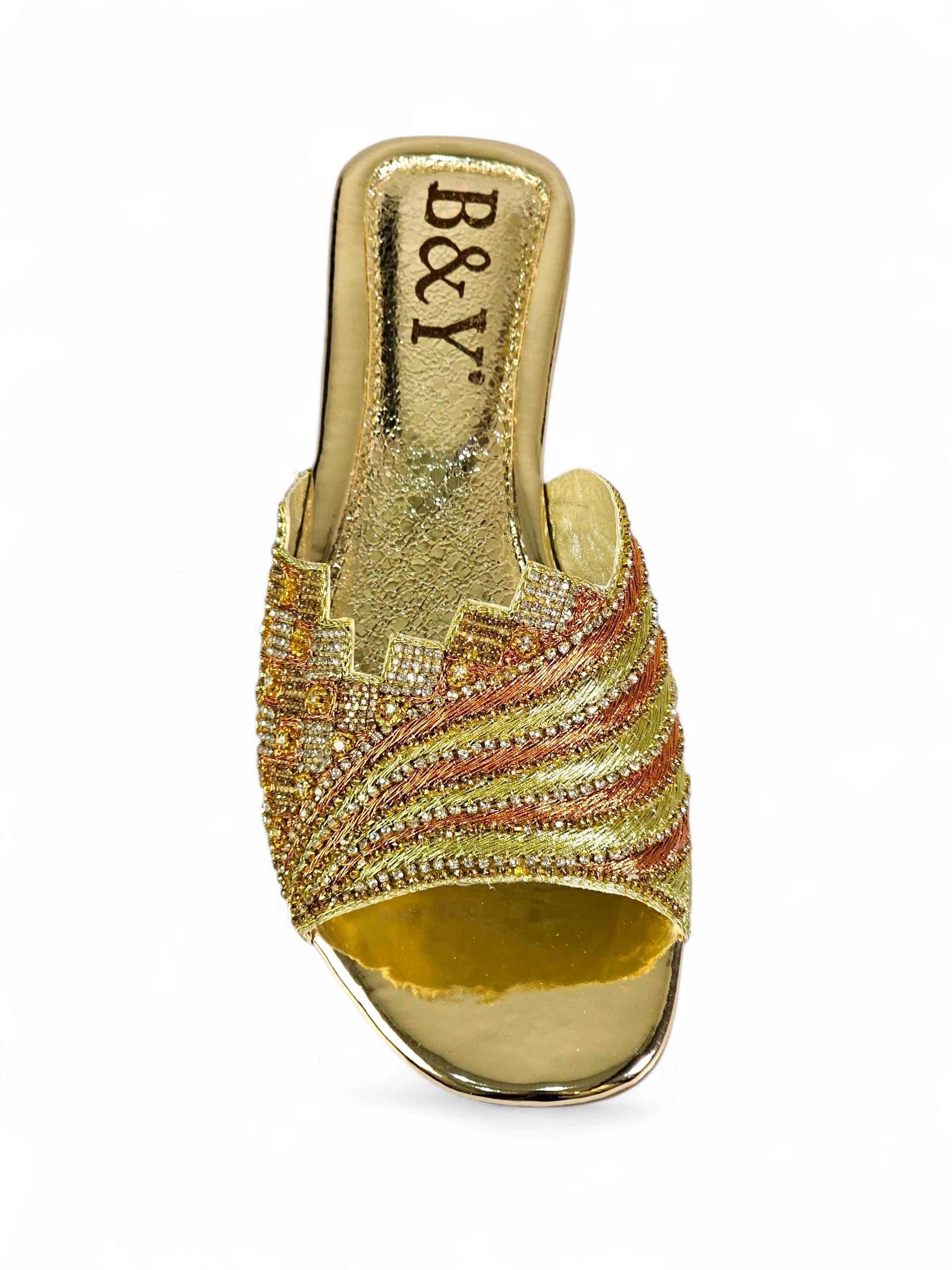 Tamanco 9369 Dourado Sem Salto