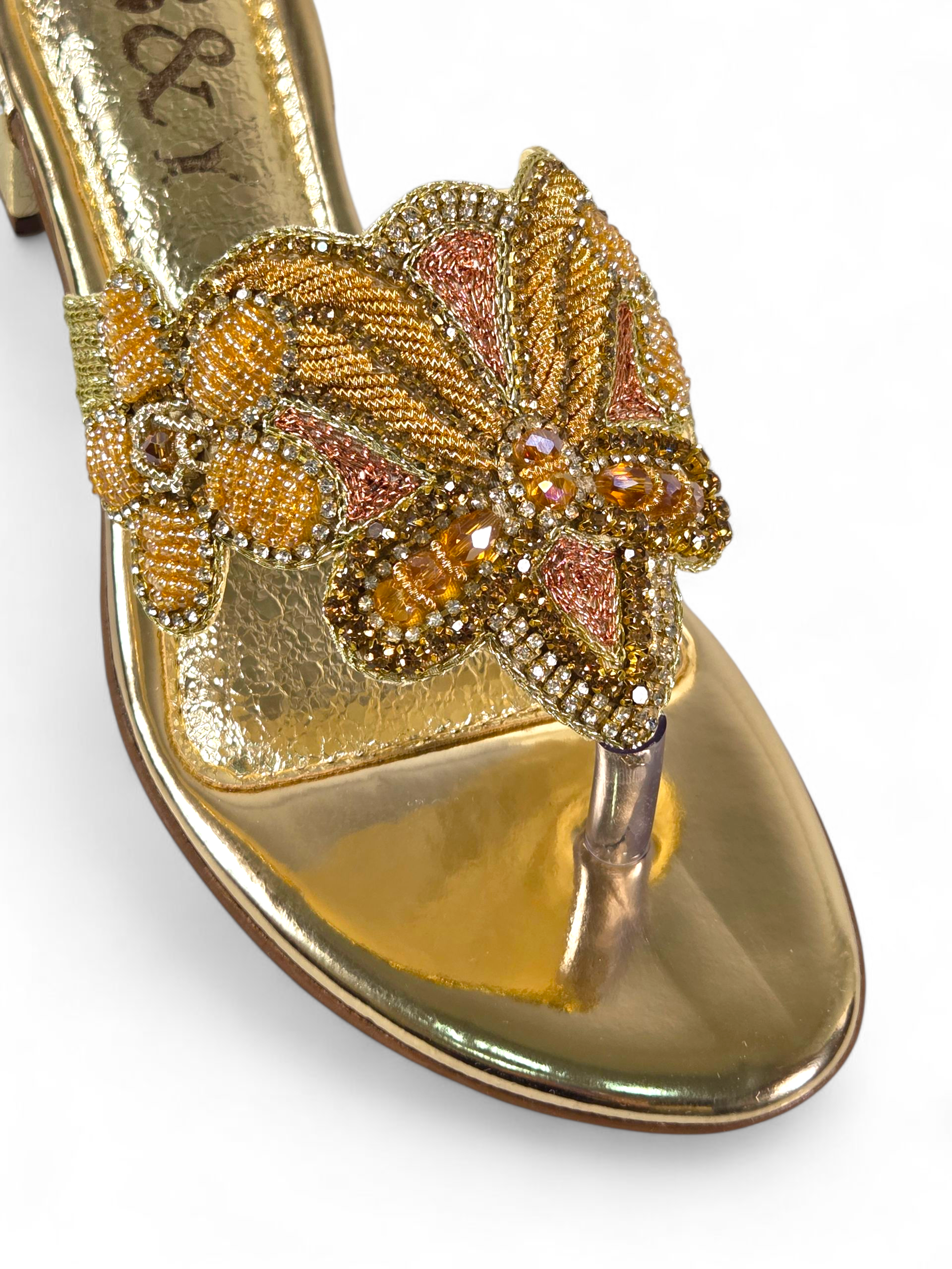 Chinelo 9418 Dourado Salto Bloco