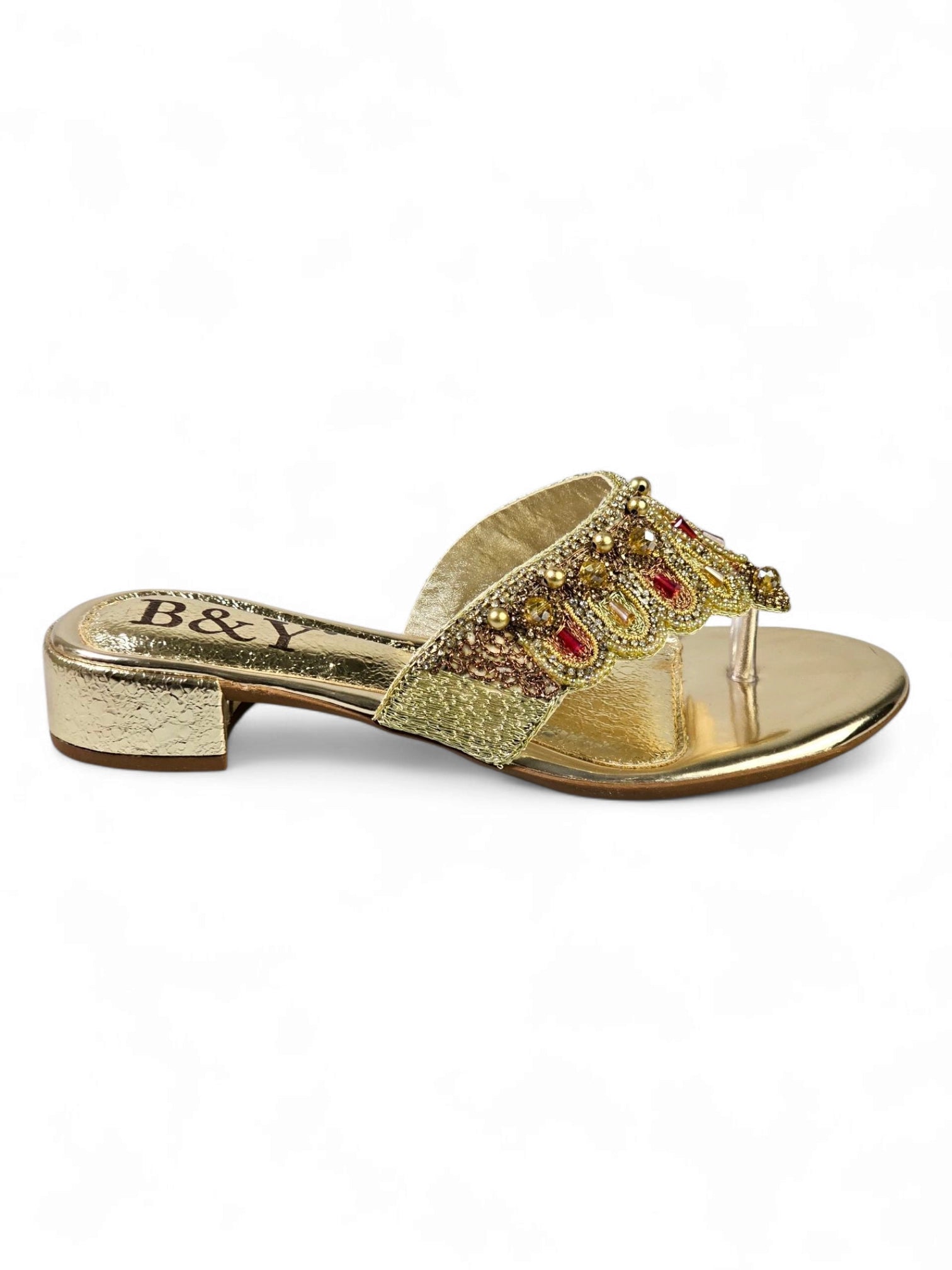 Chinelo 9622 Dourado Salto Bloco