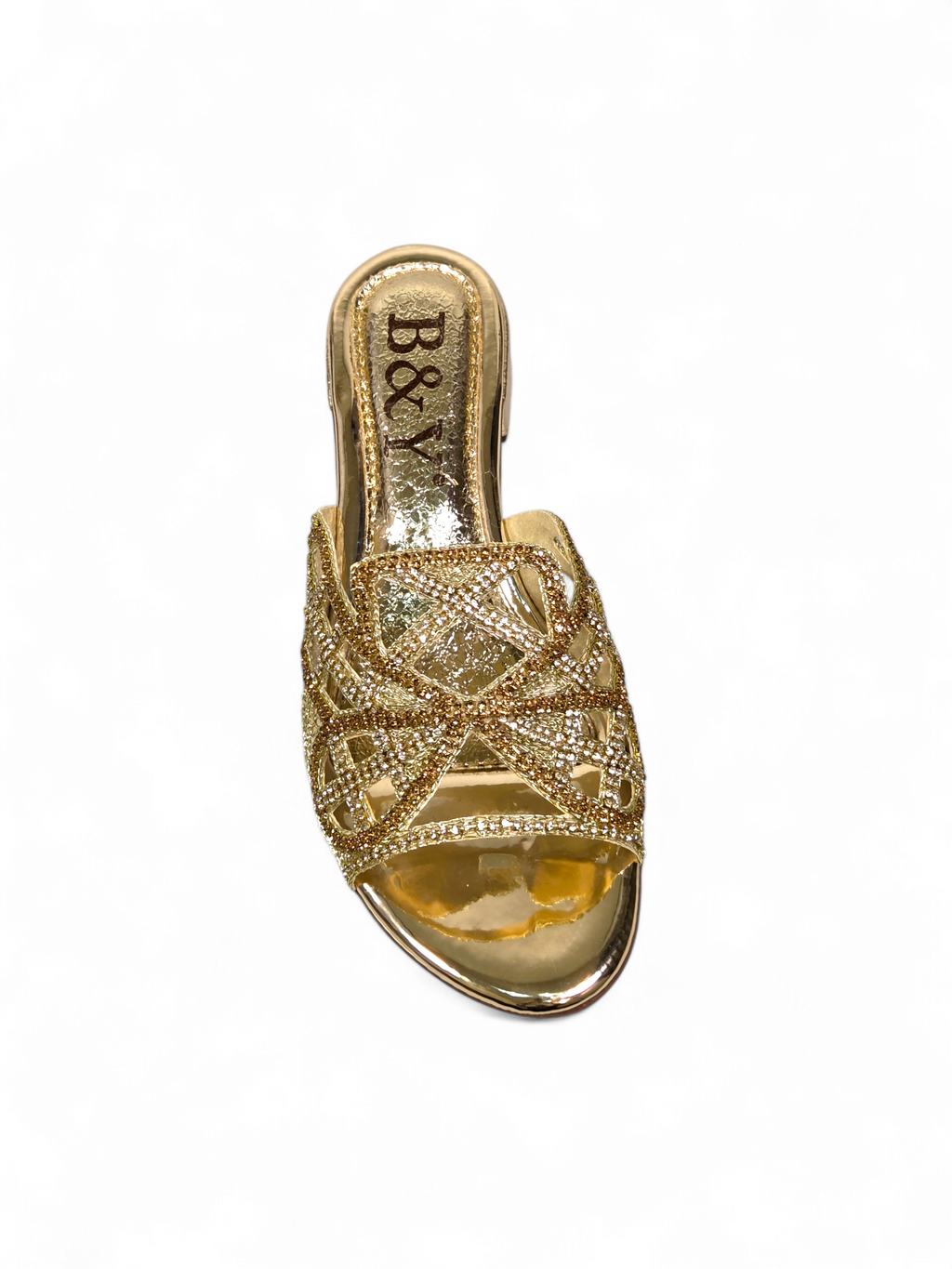 Tamanco 9781 Dourado Salto Bloco 3 cm