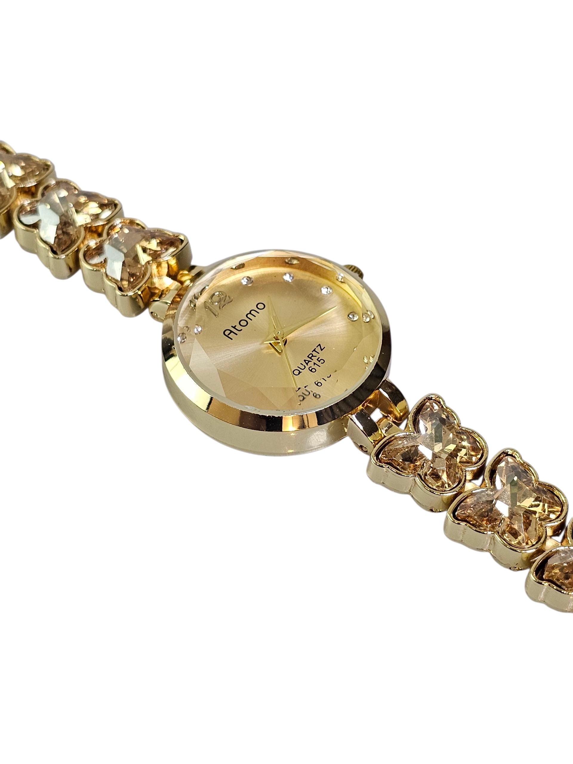 Relógio Prova d’Água com Pulseira Folheada 035