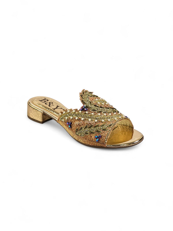 Tamanco 9516 Bronze Salto Bloco
