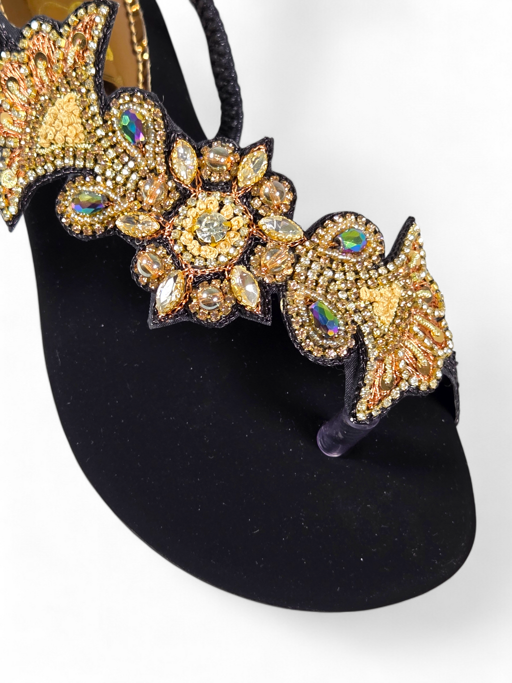 Sandália 9414 Preto Veludo Sem Salto