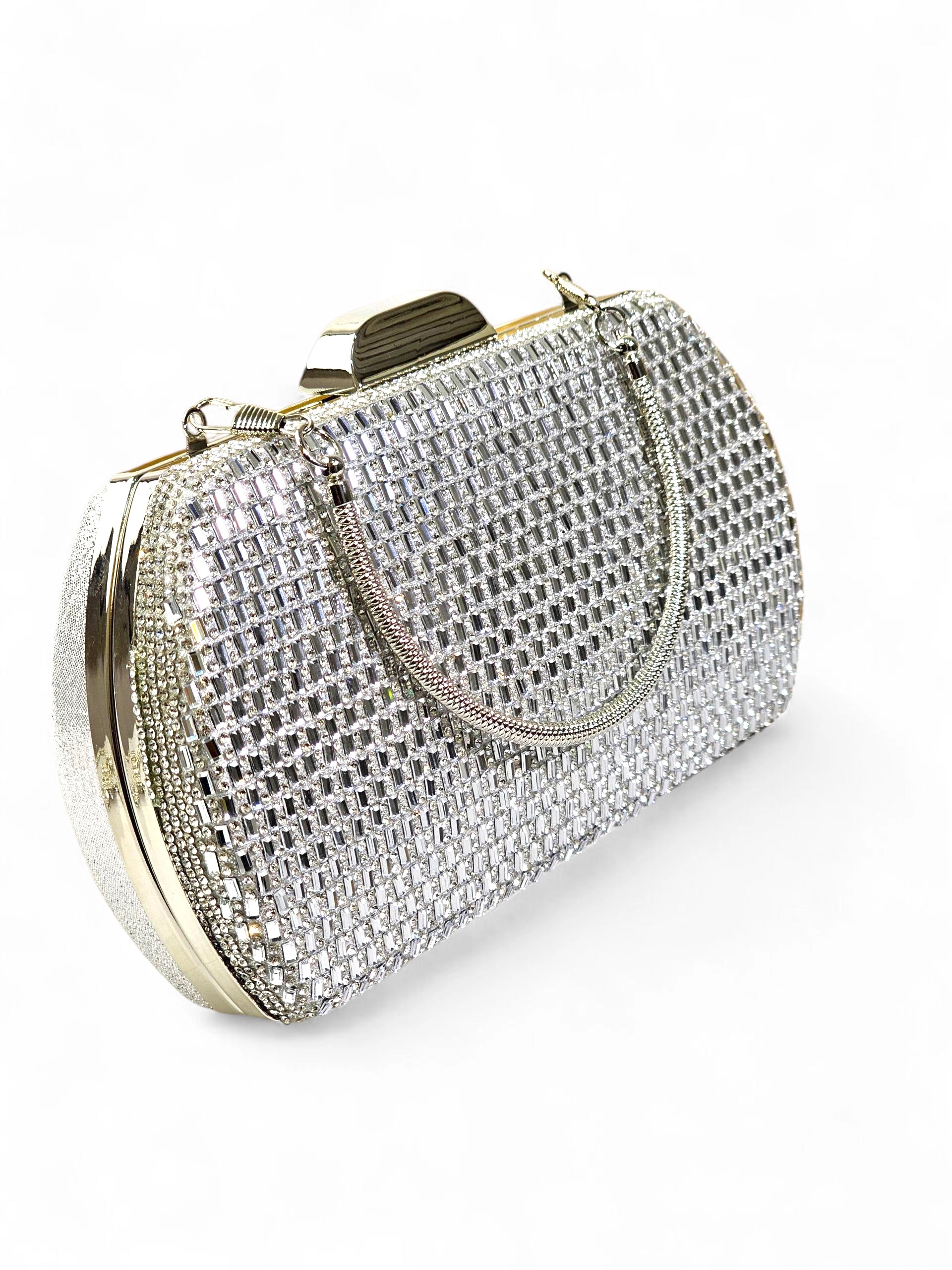 Bolsa Clutch Cristal Prata 1024