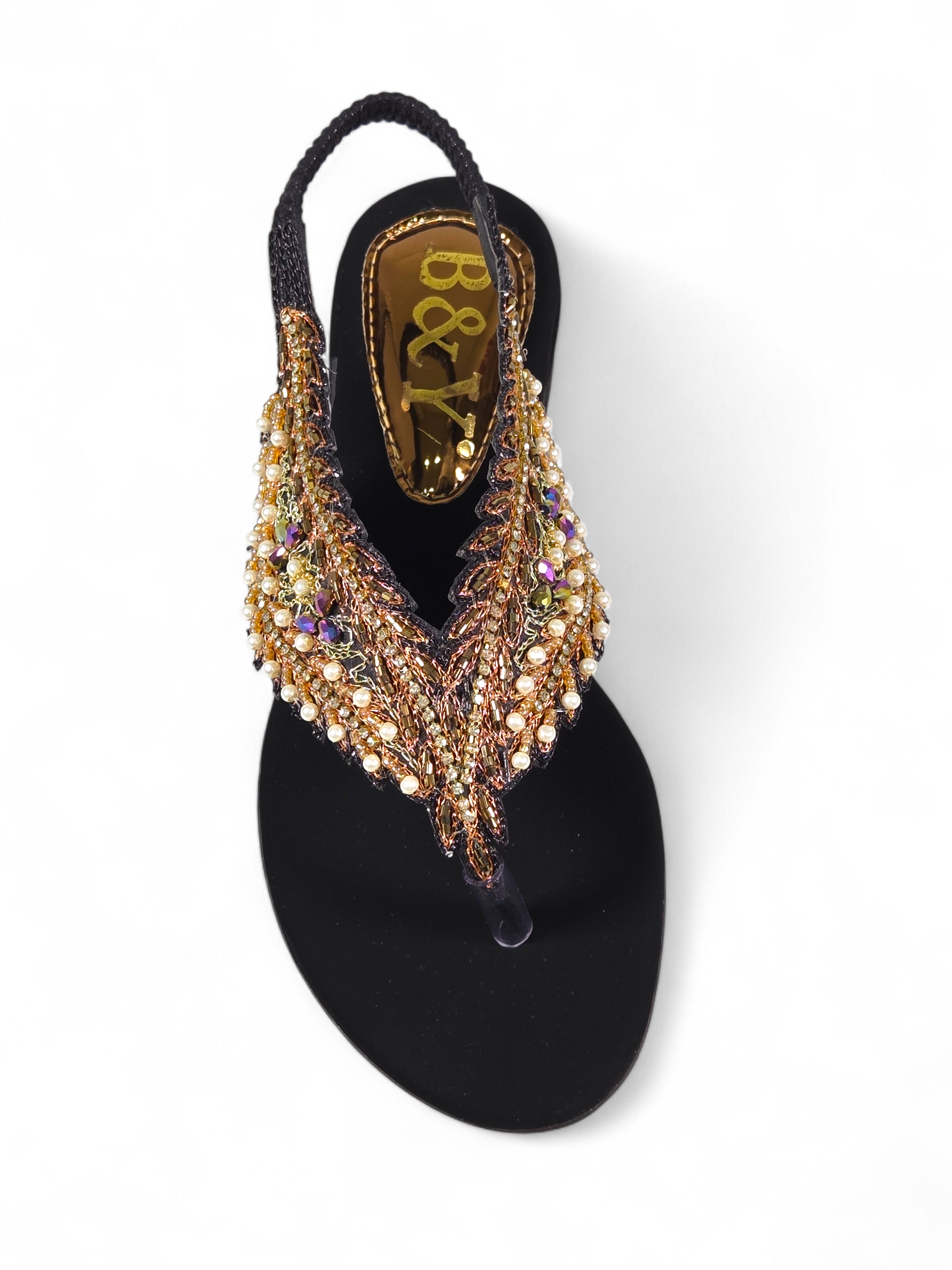 Sandália 9746 Preto Veludo Sem Salto