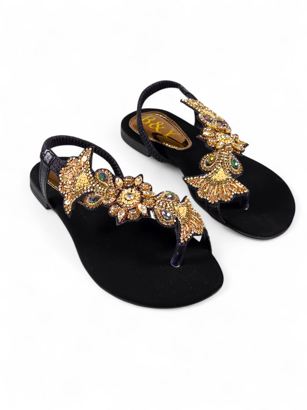 Sandália 9414 Preto Veludo Sem Salto