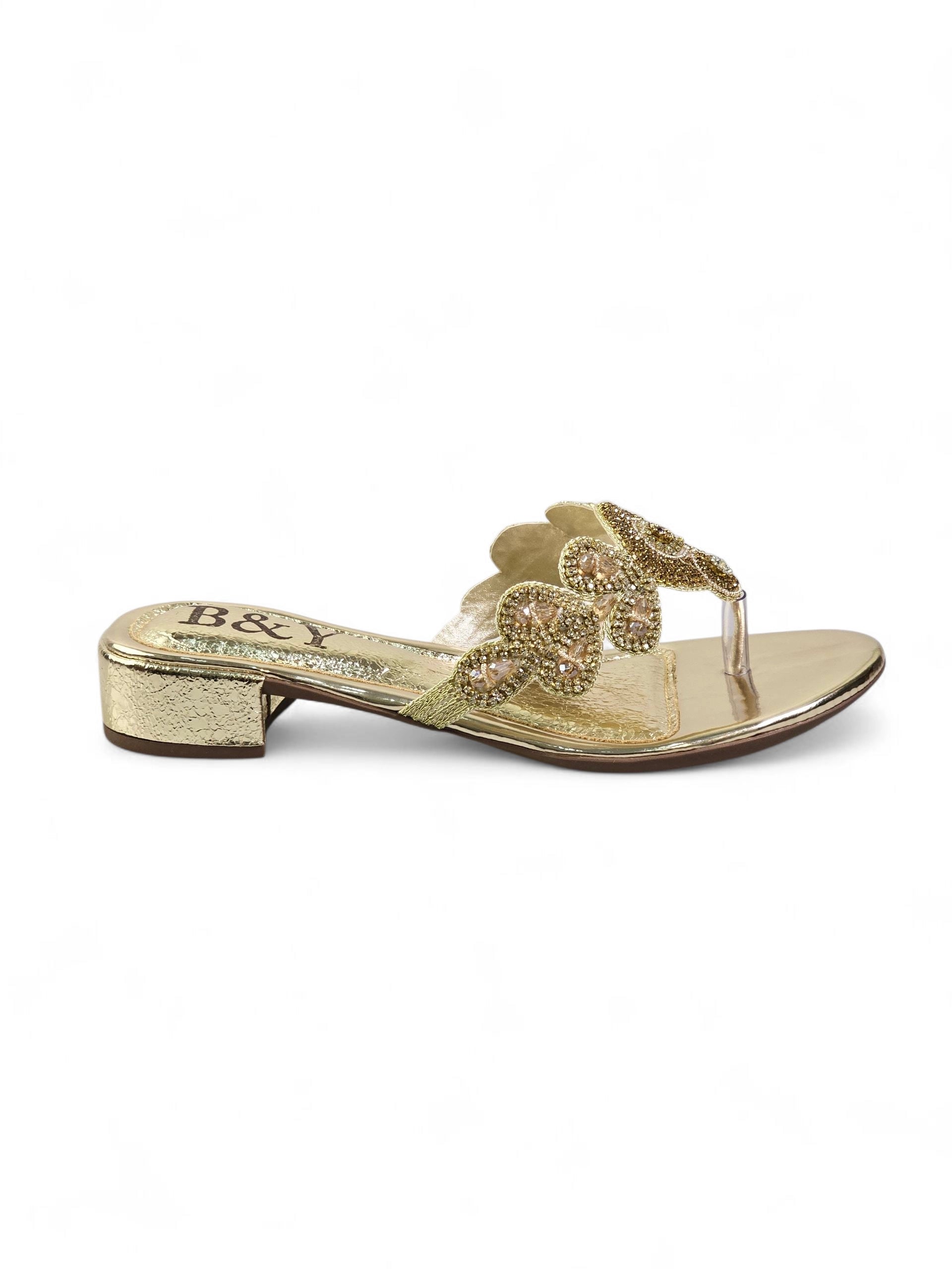 Chinelo 4020 Dourado Salto Bloco