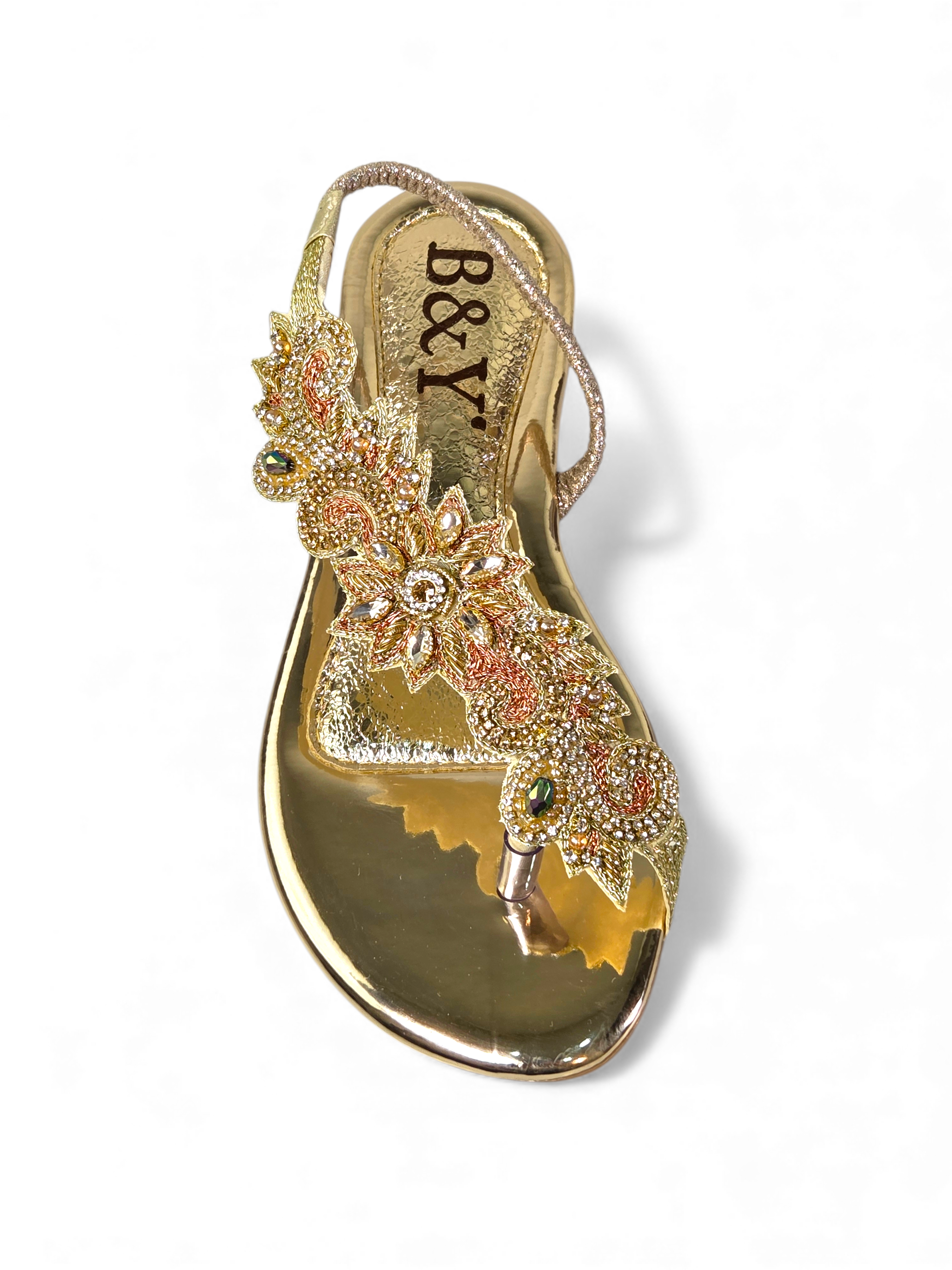 Sandália 9380 Dourado Sem Salto