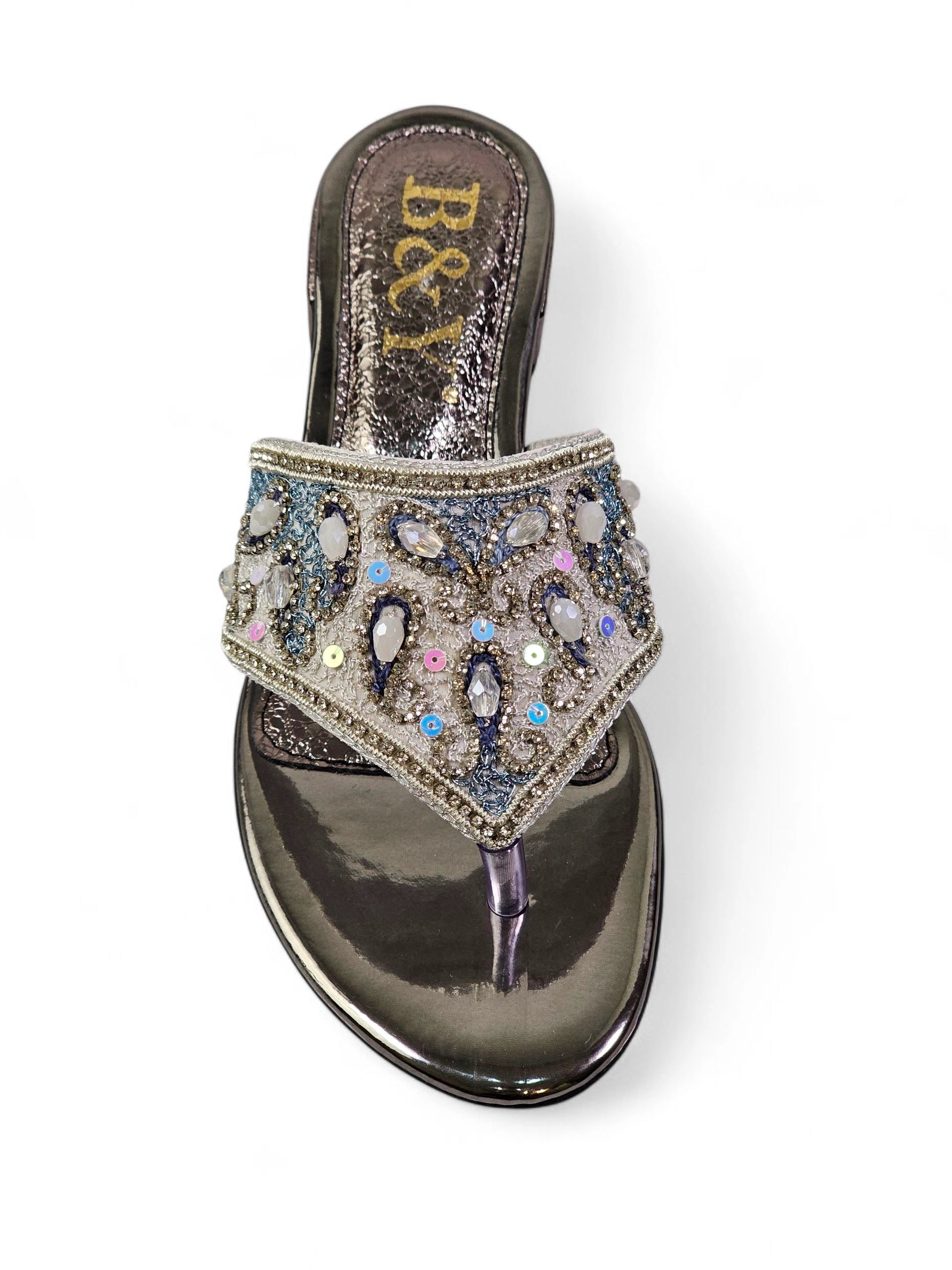 Chinelo 9441 Prata Salto Bloco