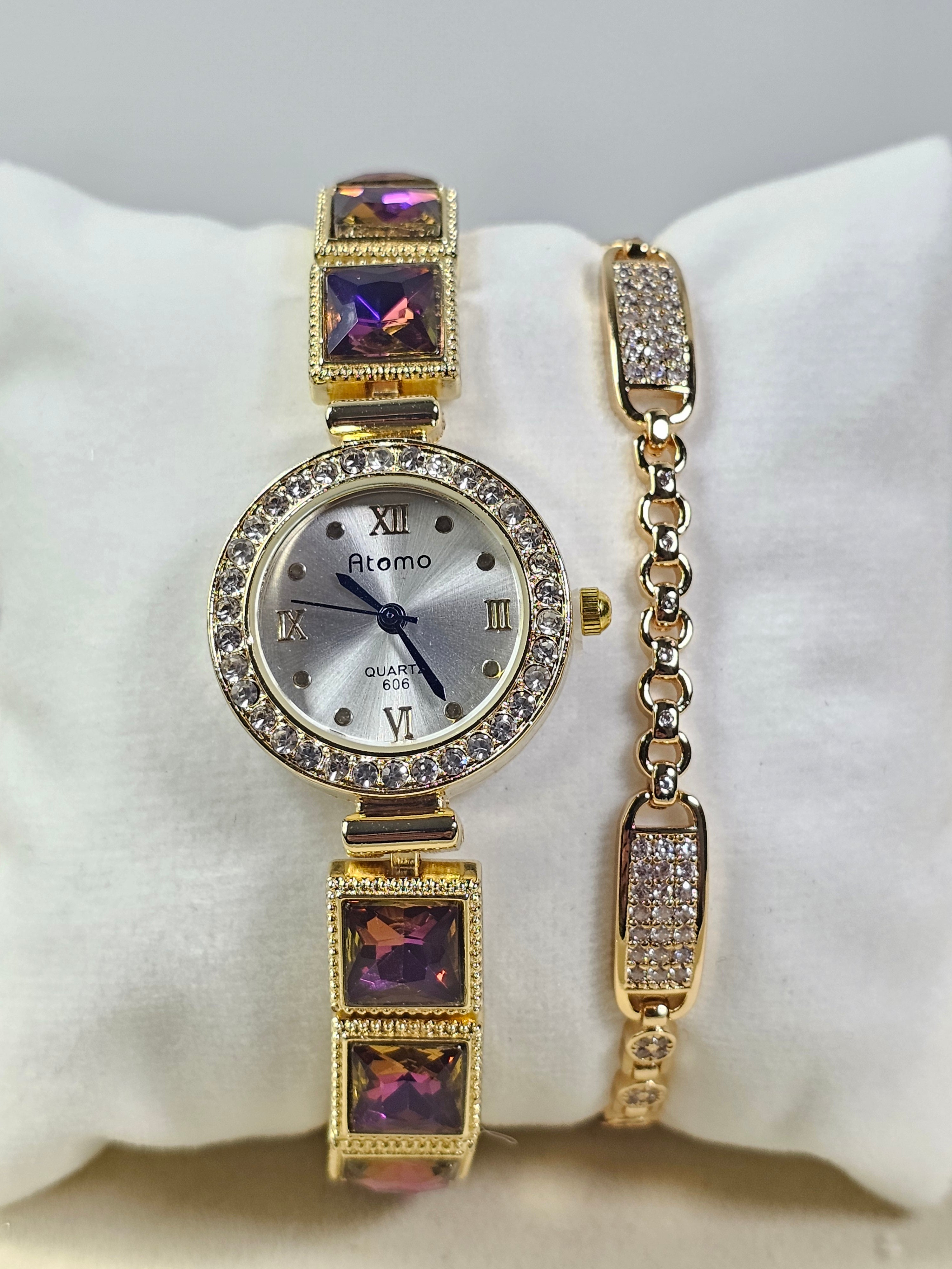 Relógio Prova d’Água com Pulseira Folheada Ouro 055