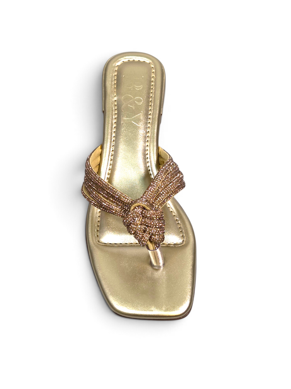 Chinelo 9863 Dourado Salto Baixo 2 cm