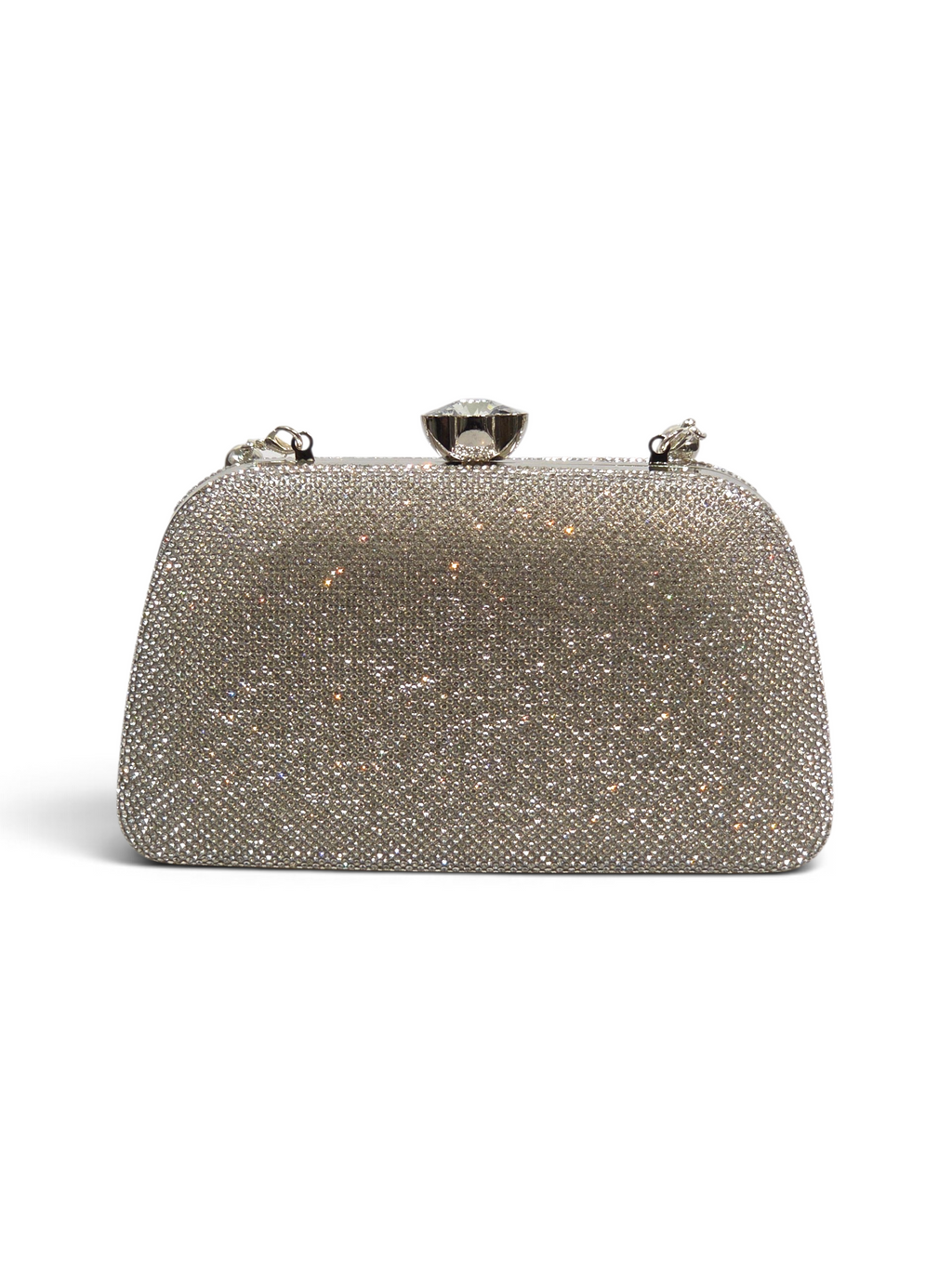 Bolsa Glamour Clutch Cristal Prata 1092