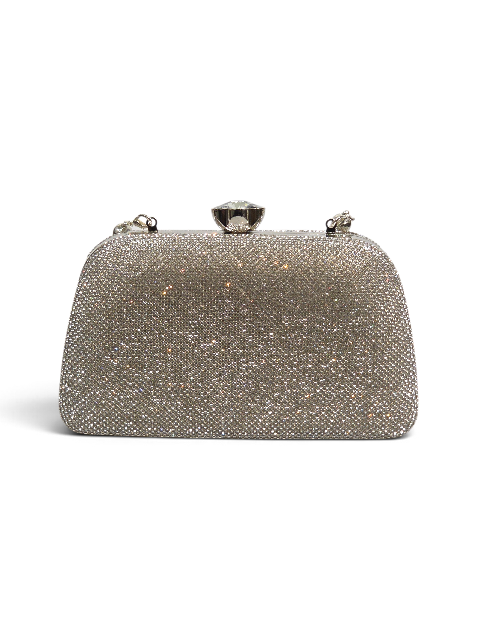 Bolsa Glamour Clutch Cristal Prata 1092
