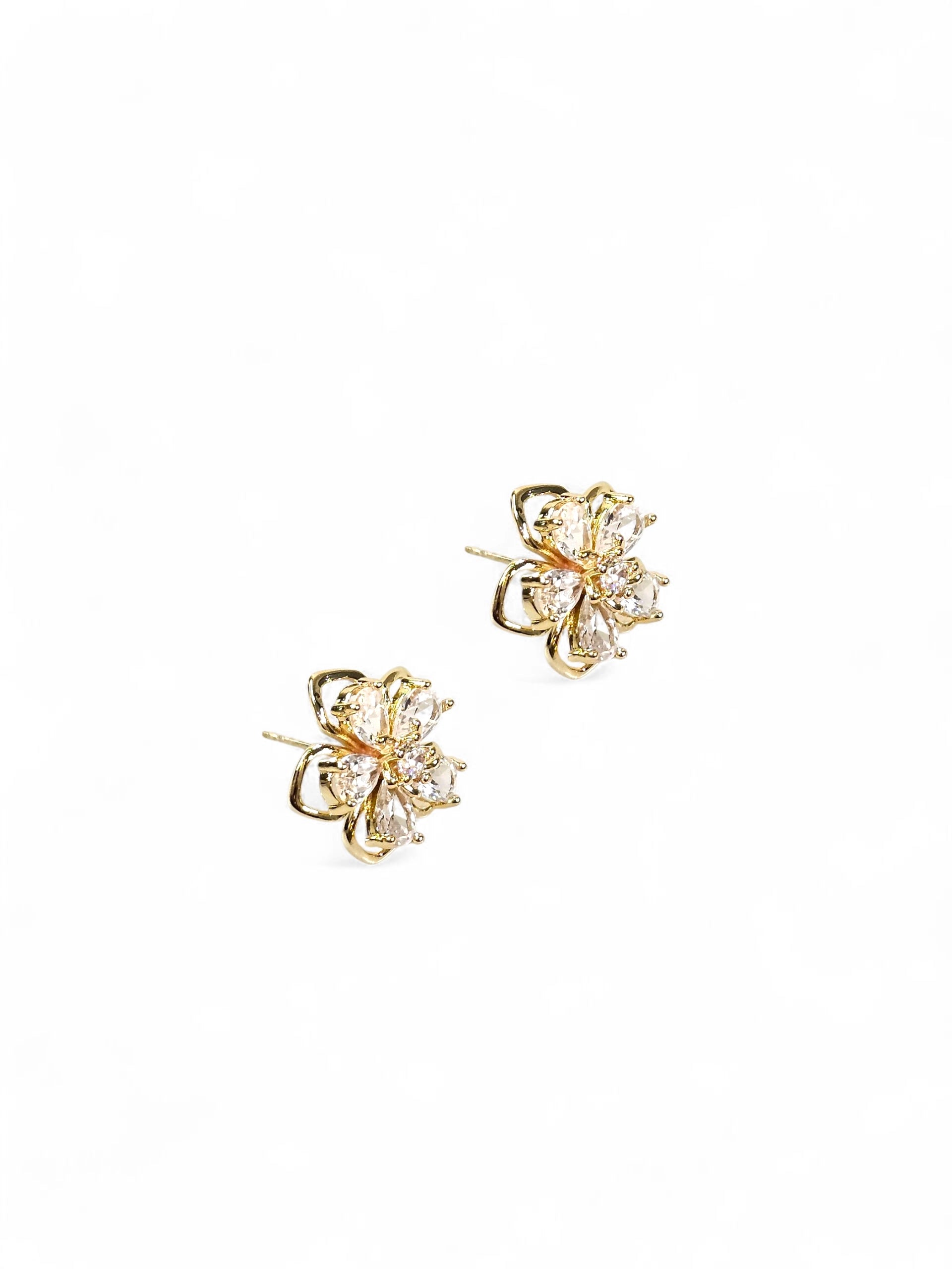 Brinco Cristal Zirconia Dourado 073
