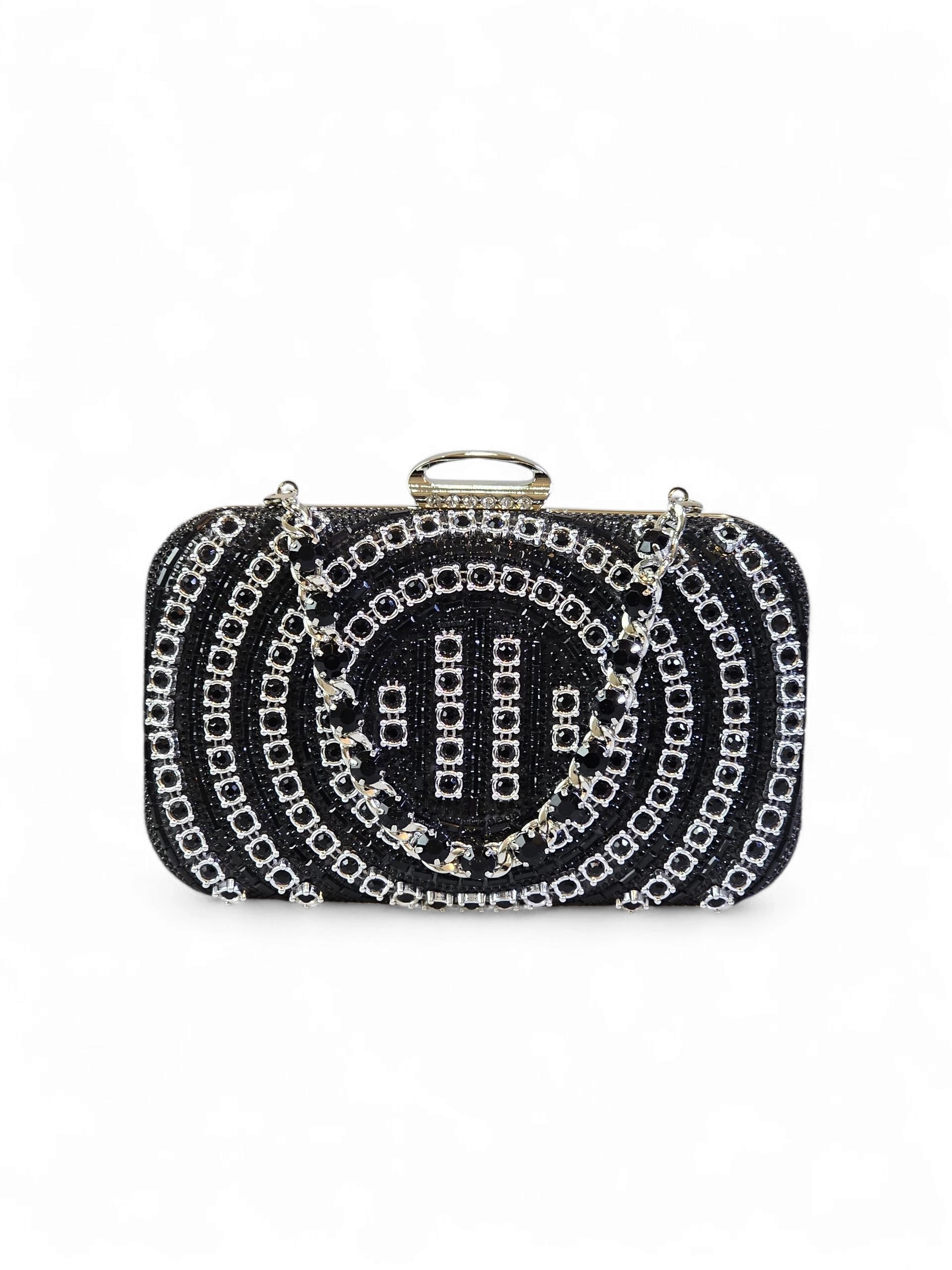 Bolsa Clutch Cristal Preto 019