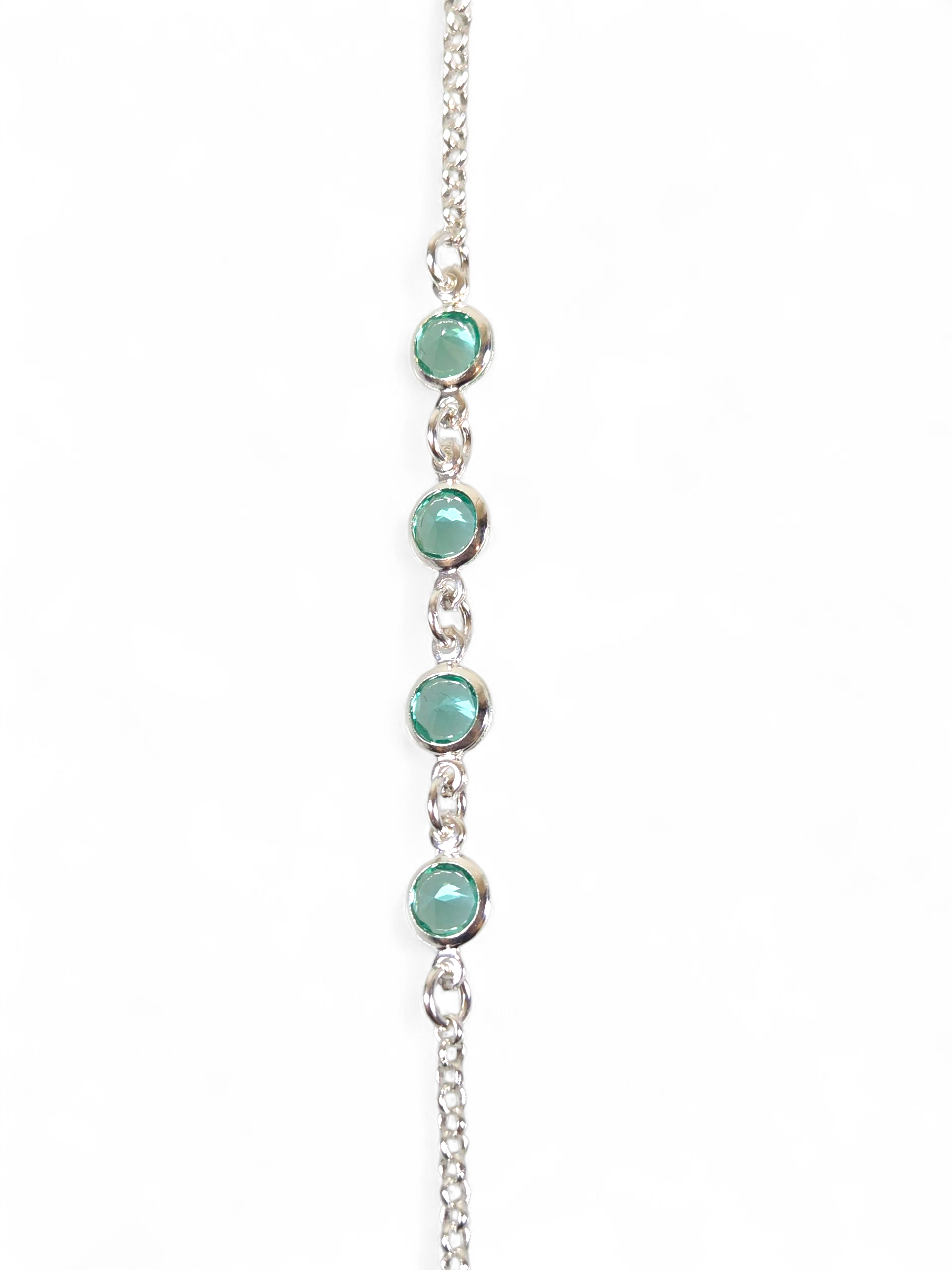 Pulseira Prata 925 com Zircônias Turquesa 1011