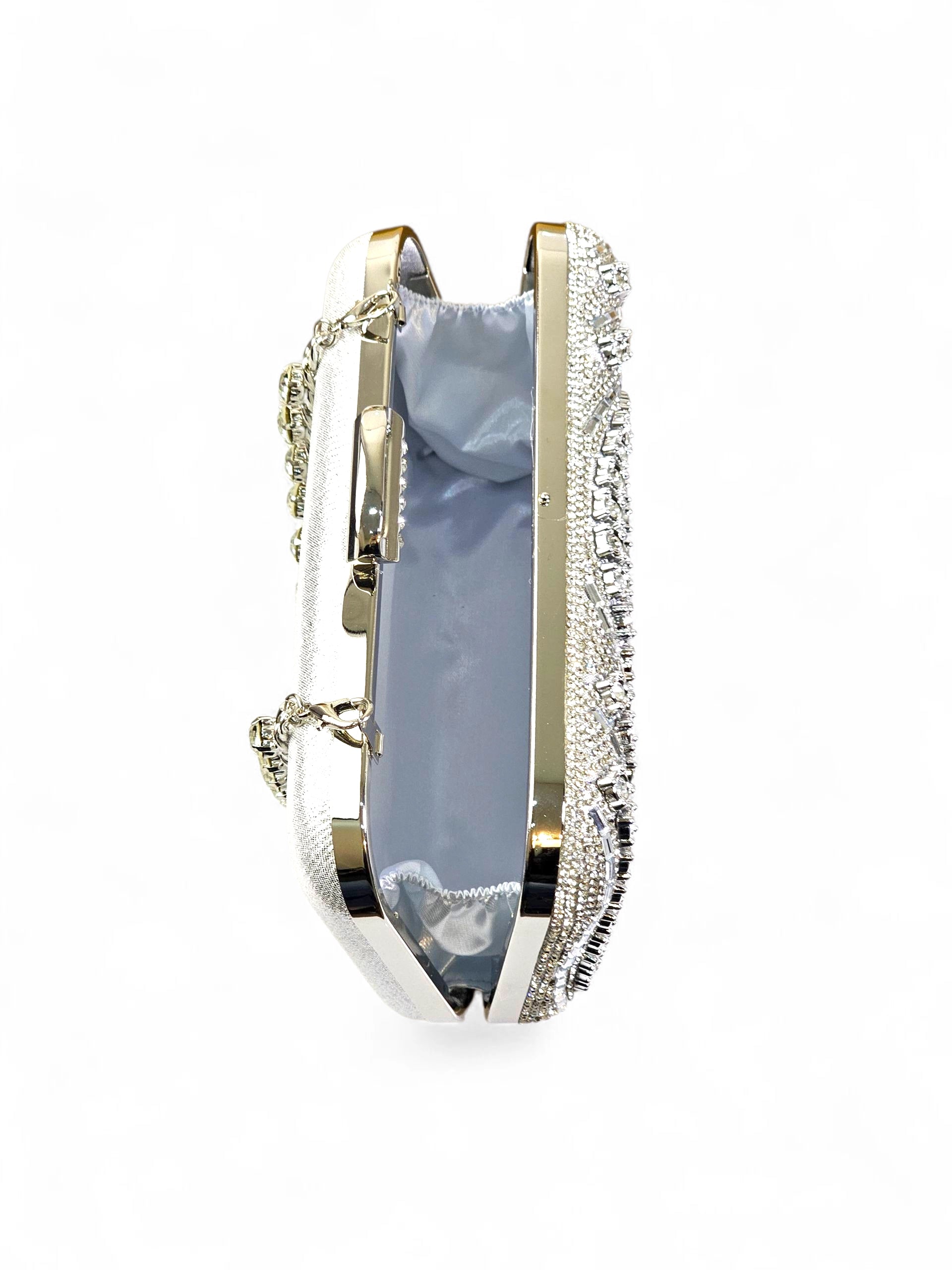 Bolsa Clutch Cristal Prata 1023