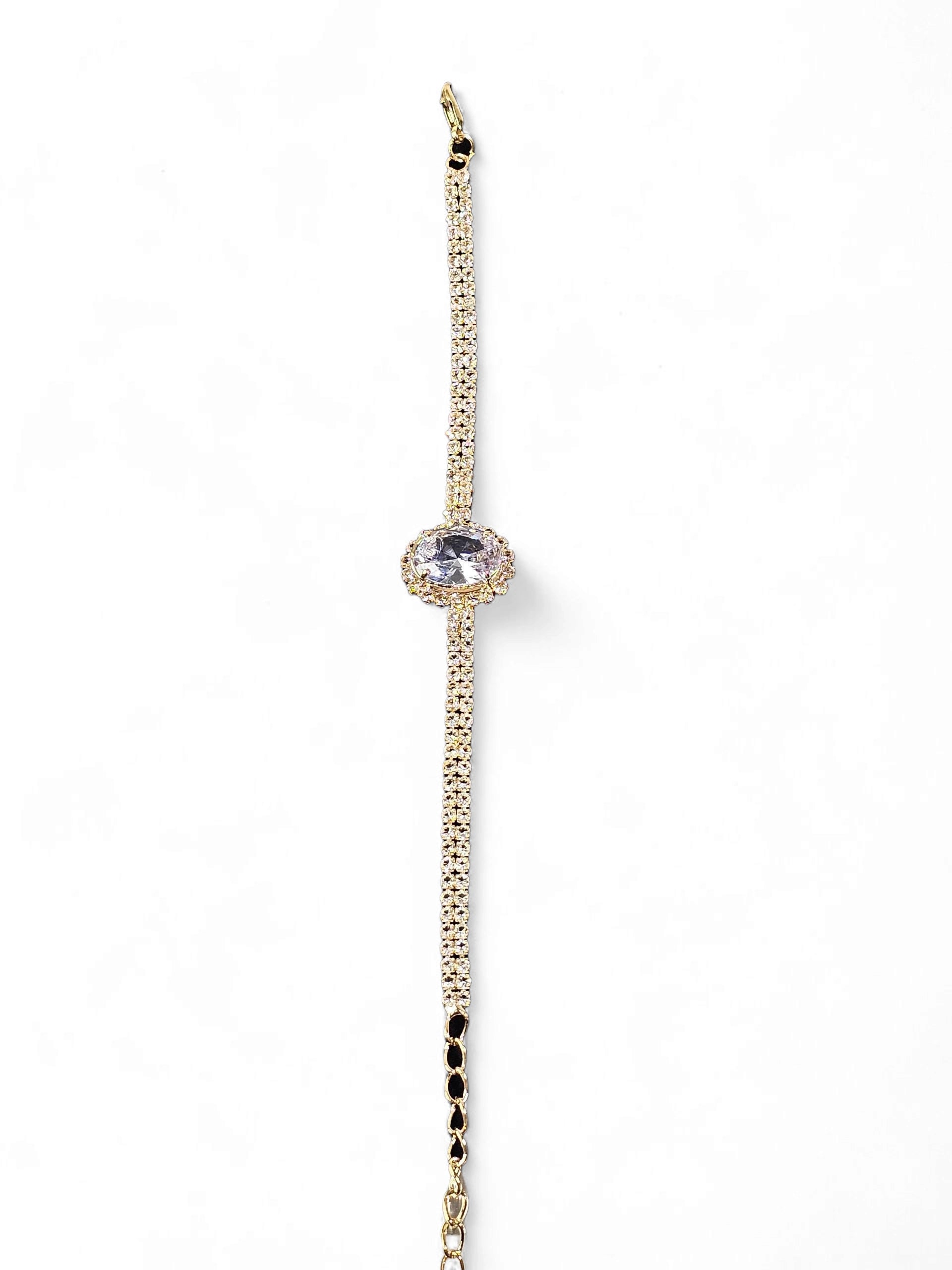 Pulseira Cristal Dourada 002