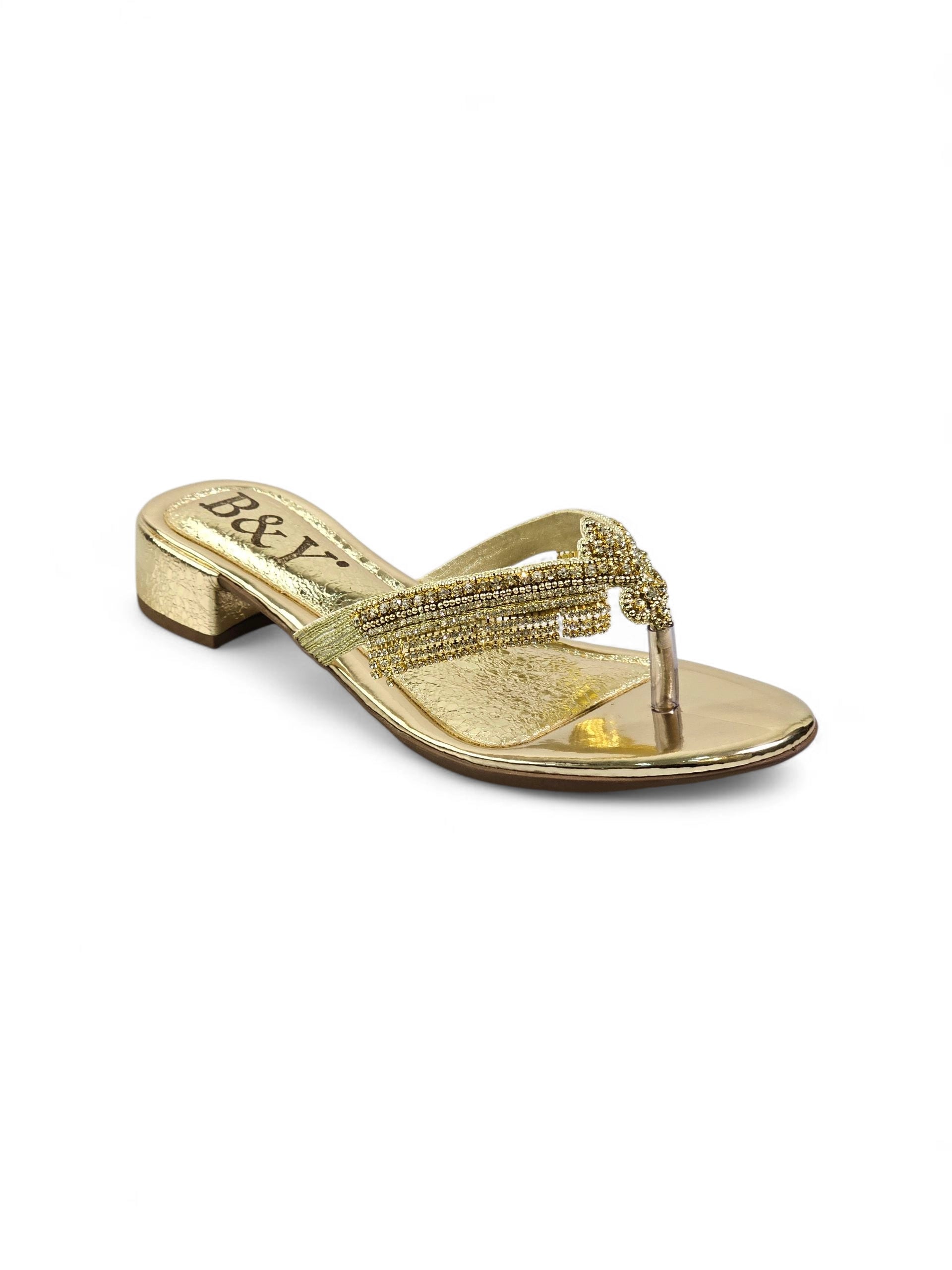 Chinelo 1057 Dourado Salto Bloco