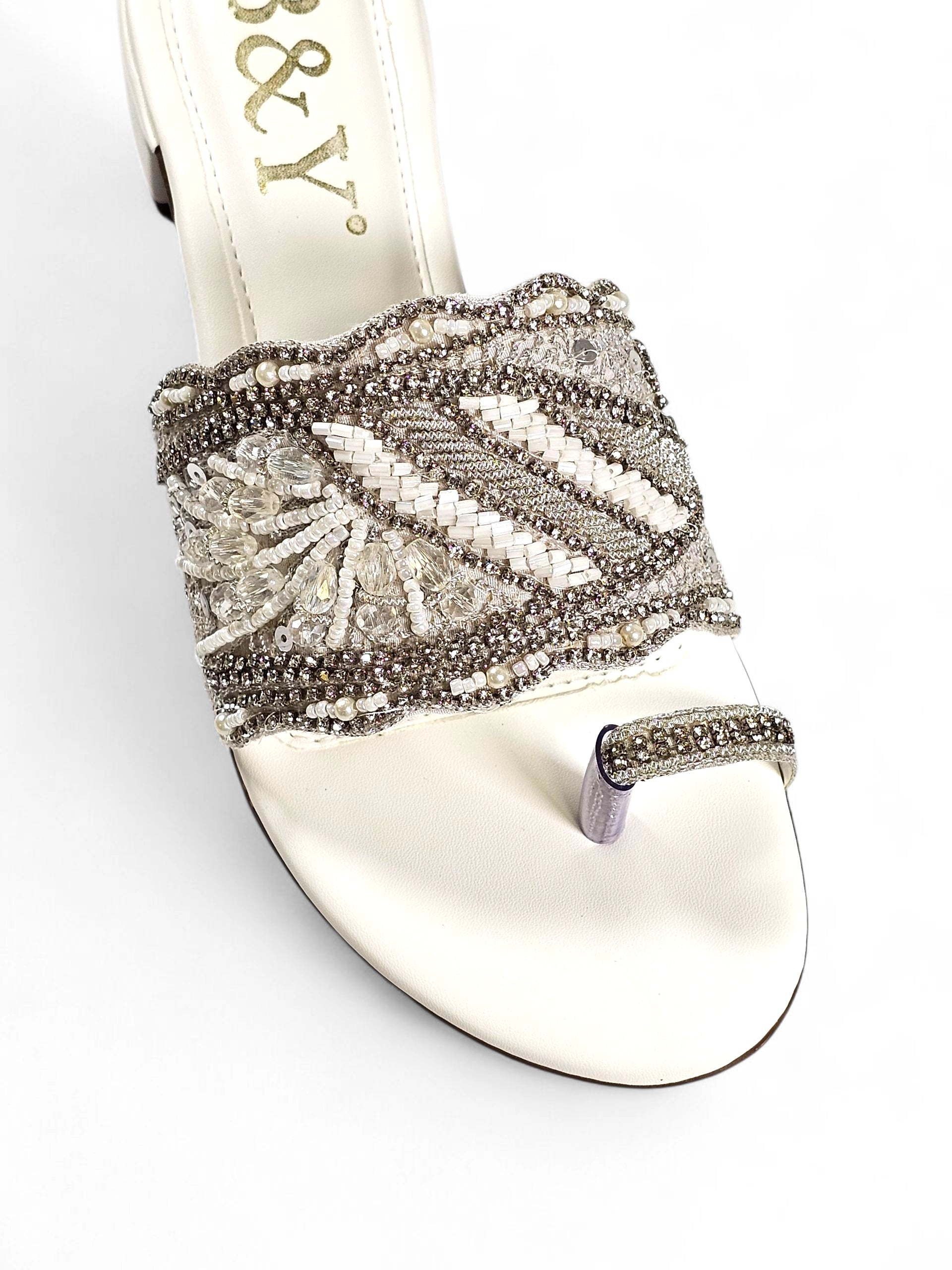 Tamanco 9431 Branco Salto Bloco