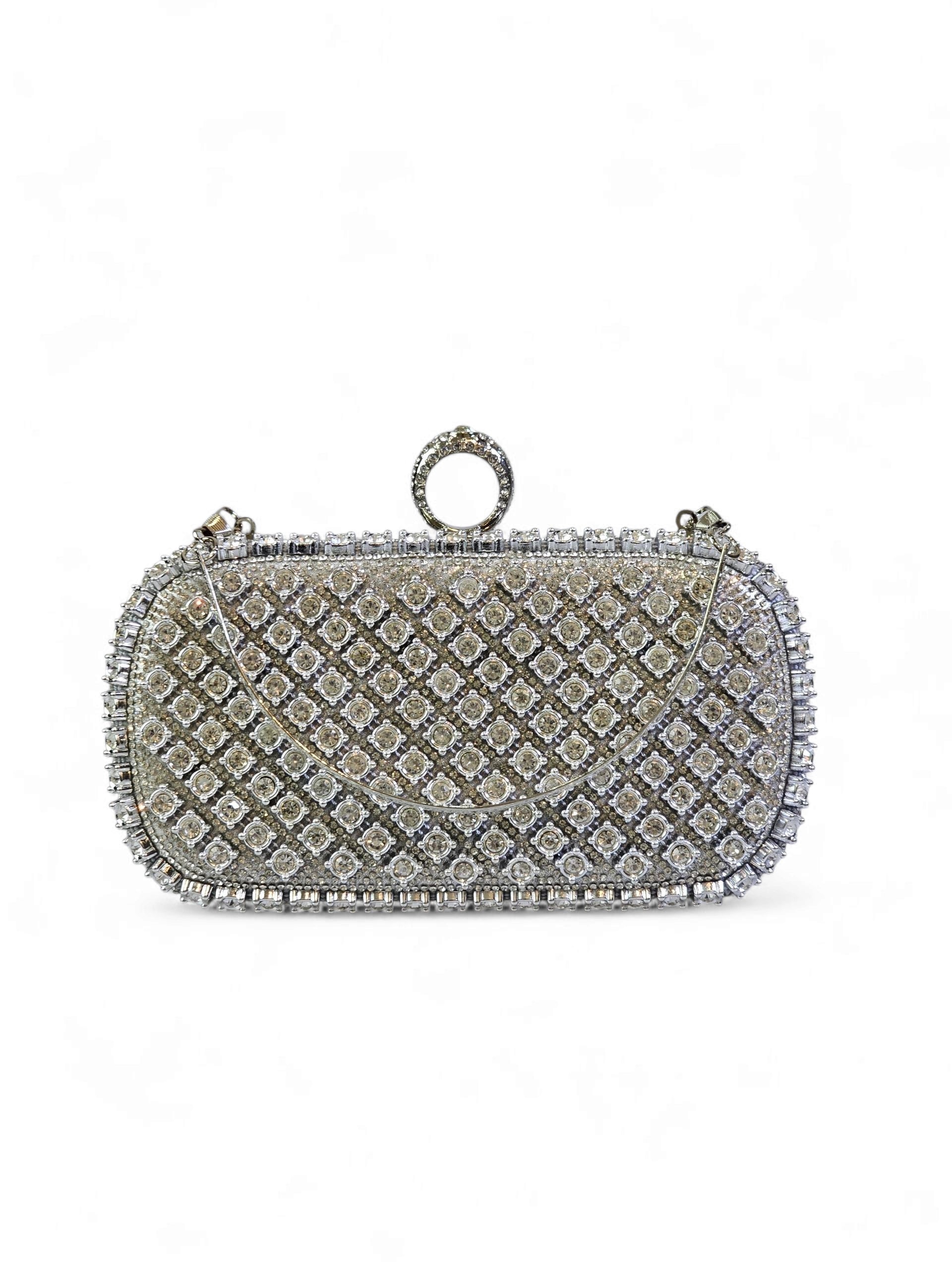 Bolsa Clutch Cristal Prata 018