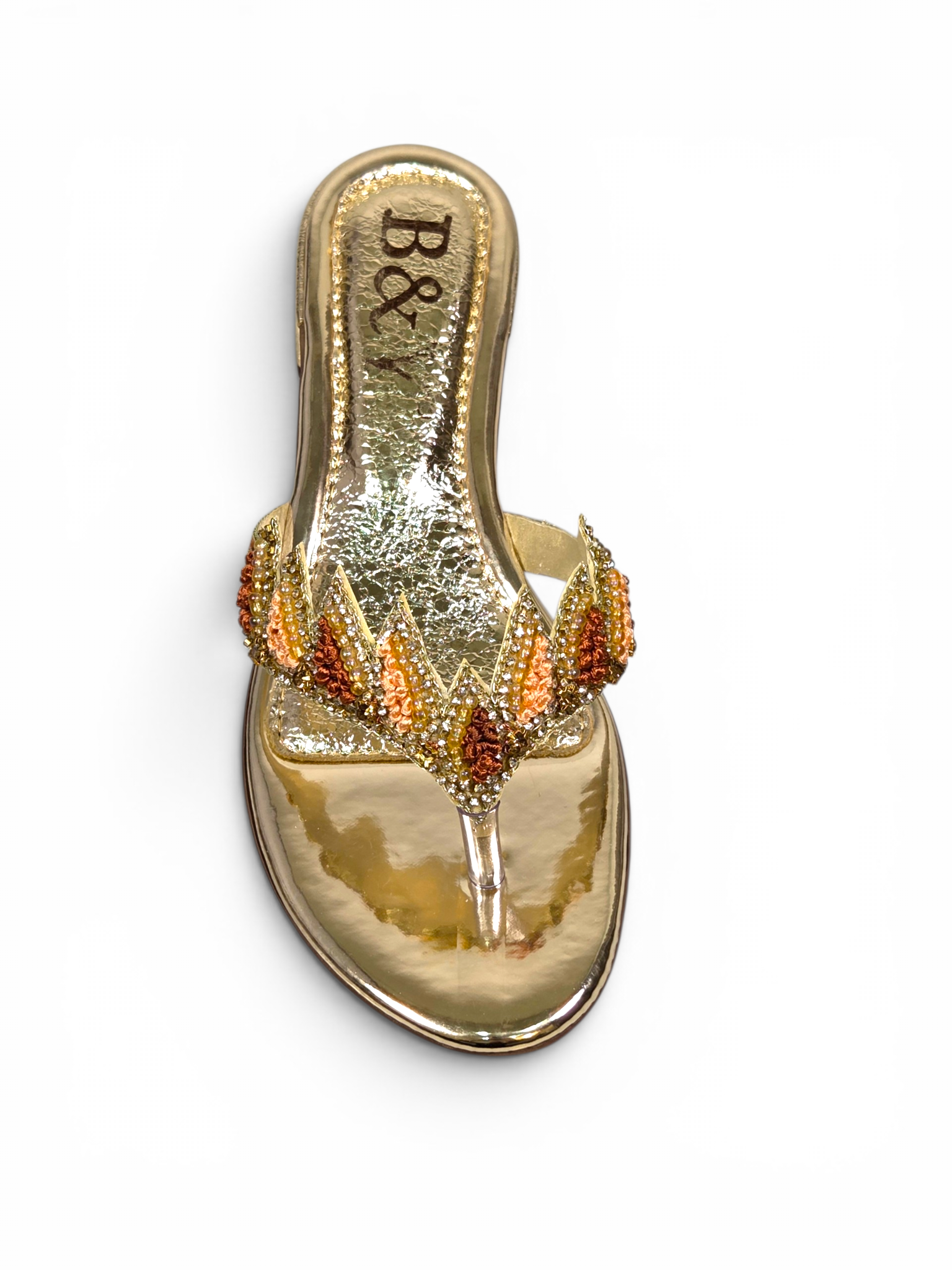 Chinelo 9835 Dourado Salto Bloco 3 cm
