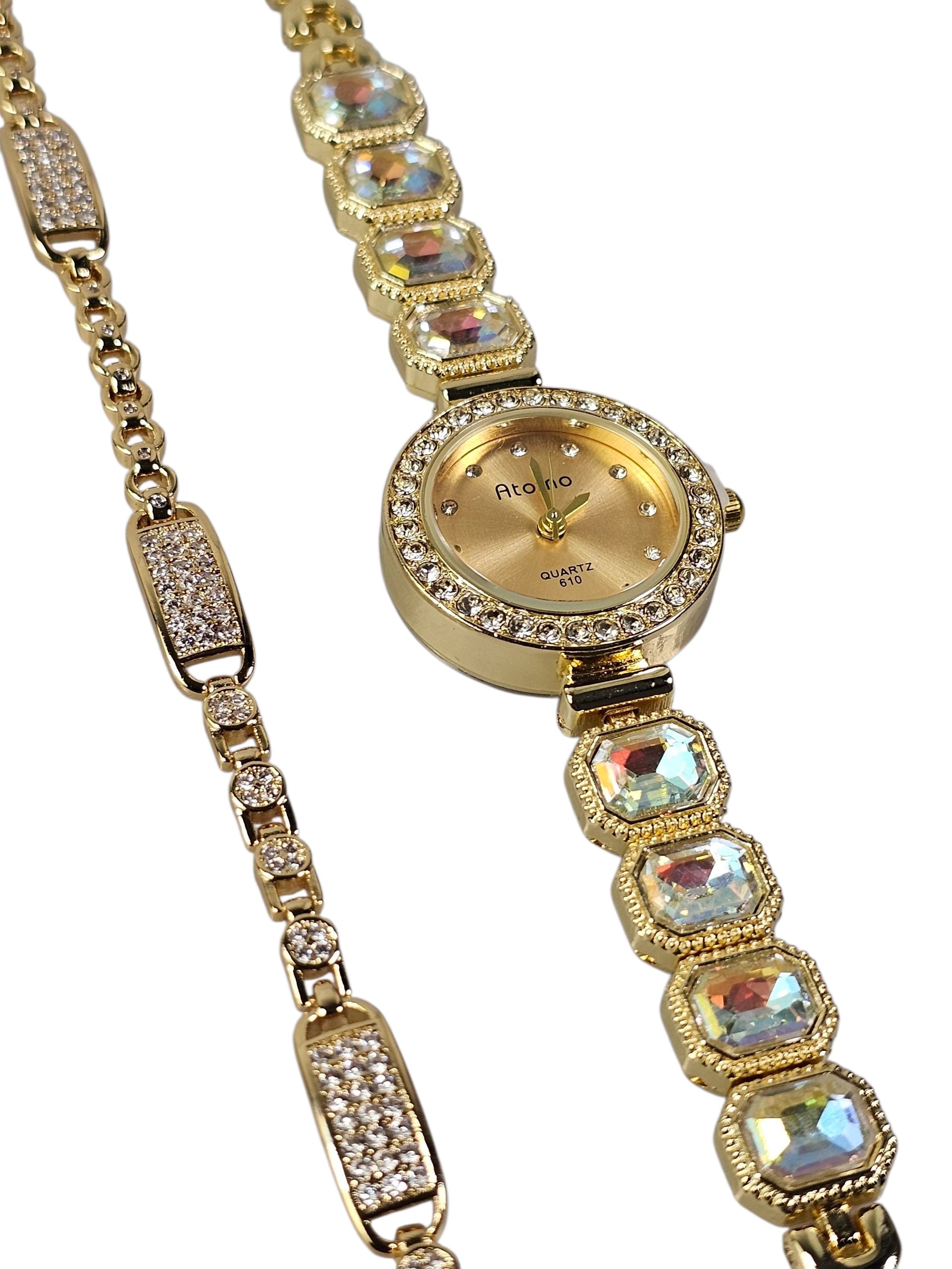 Relógio Prova d’Água com Pulseira Folheada Ouro 053