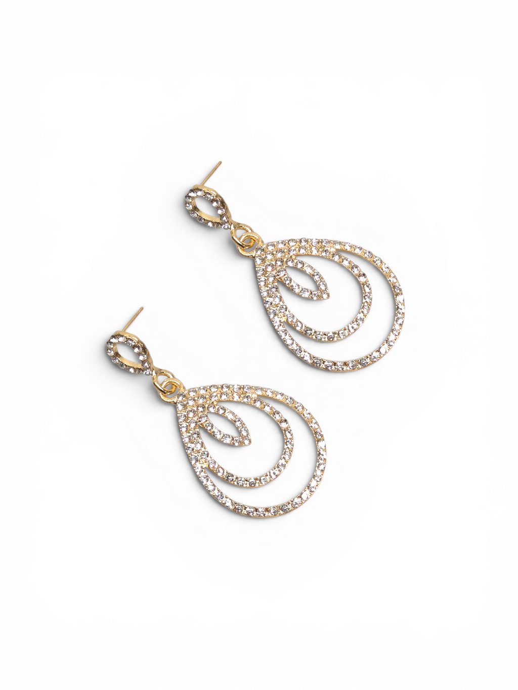 Brinco Cristal Zirconia Dourada #2019