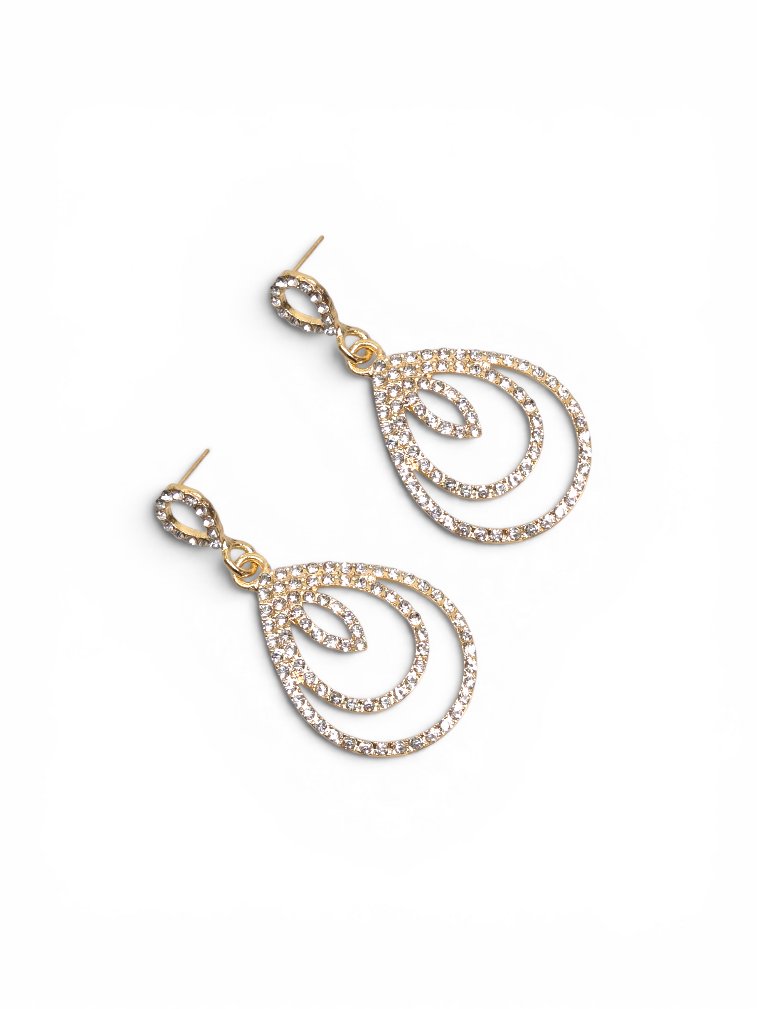 Brinco Cristal Zirconia Dourada #2019
