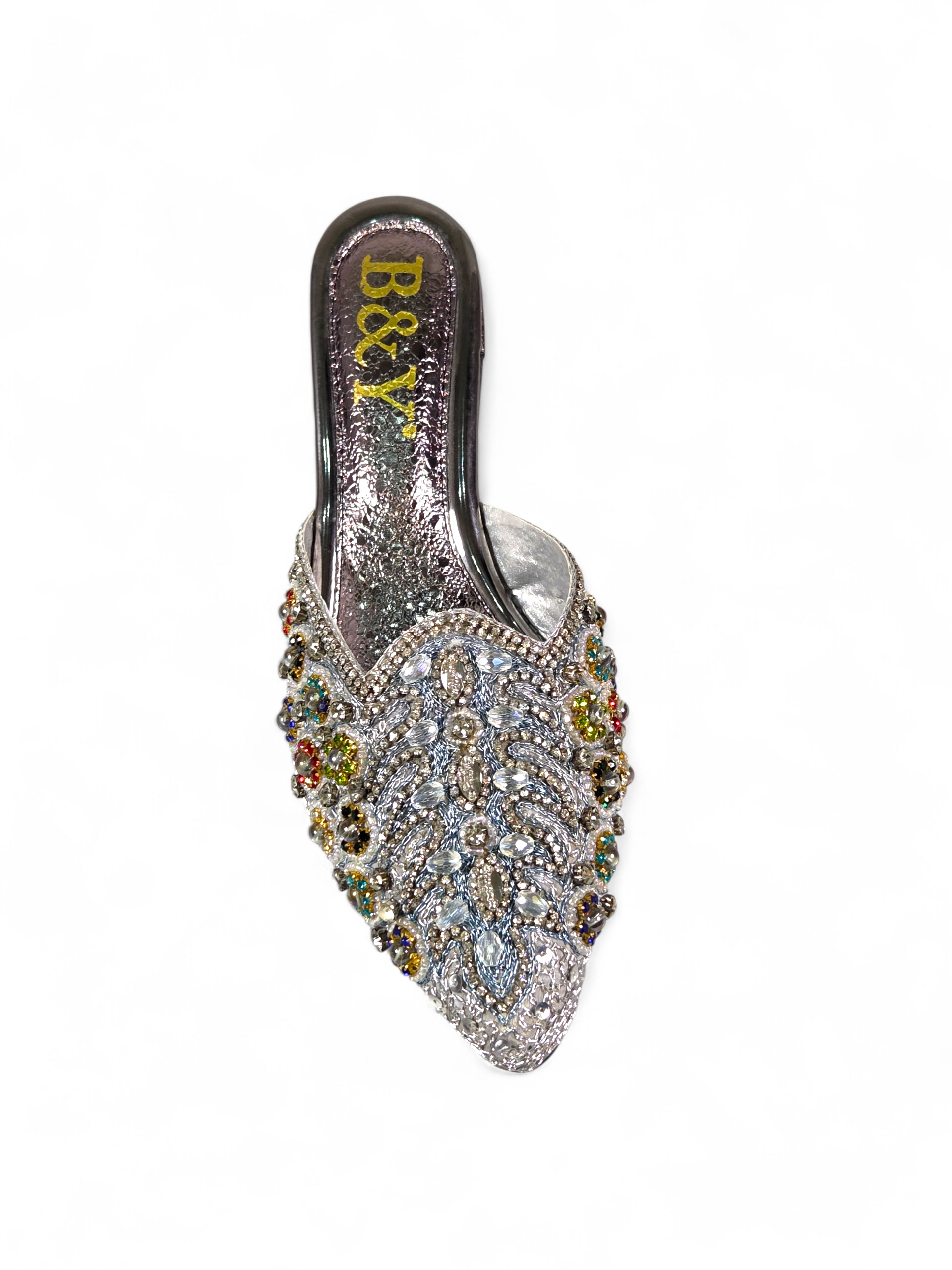 Mule 9519 Prata Salto Médio