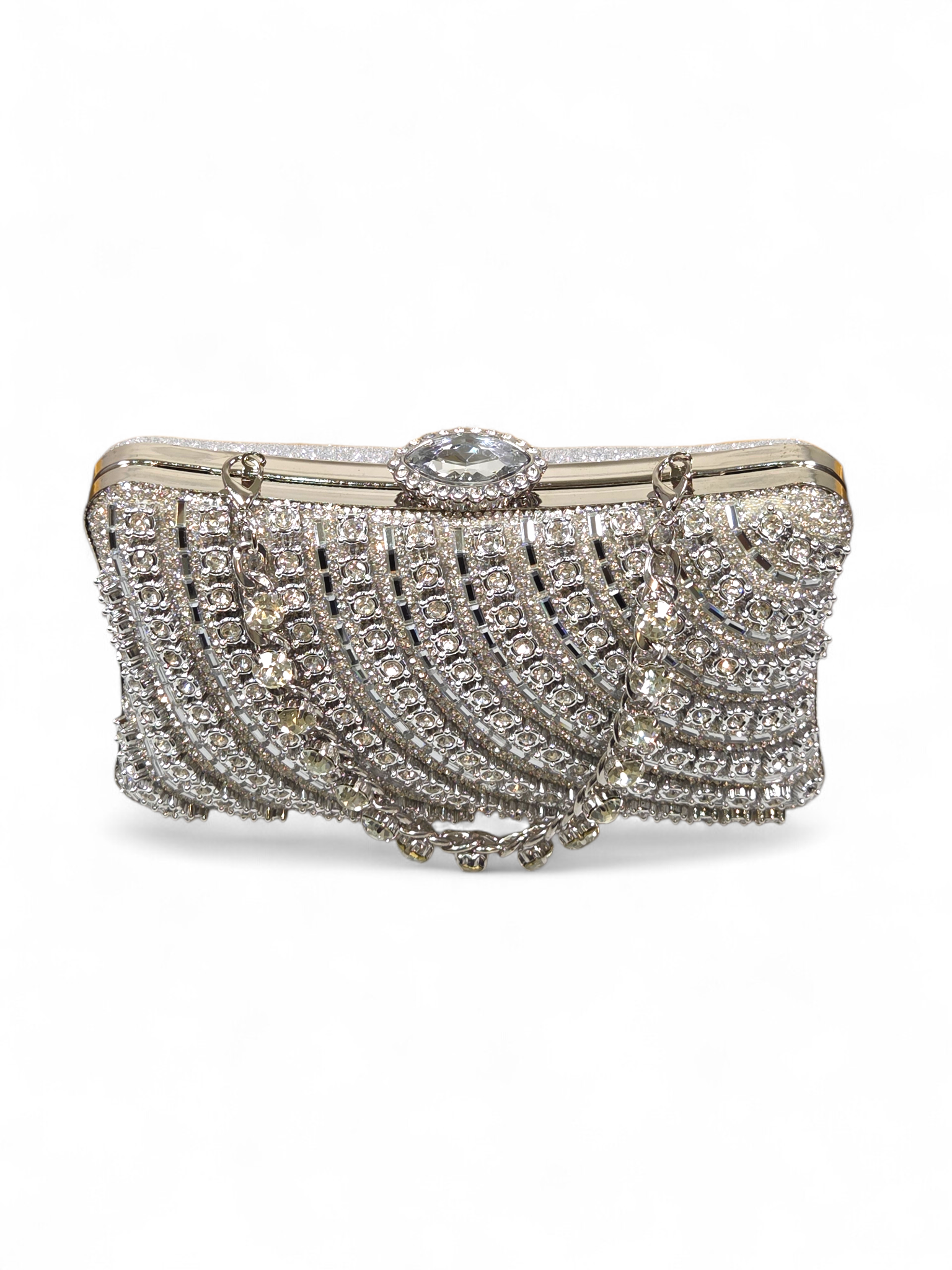 Bolsa Clutch Cristal Prata 1055