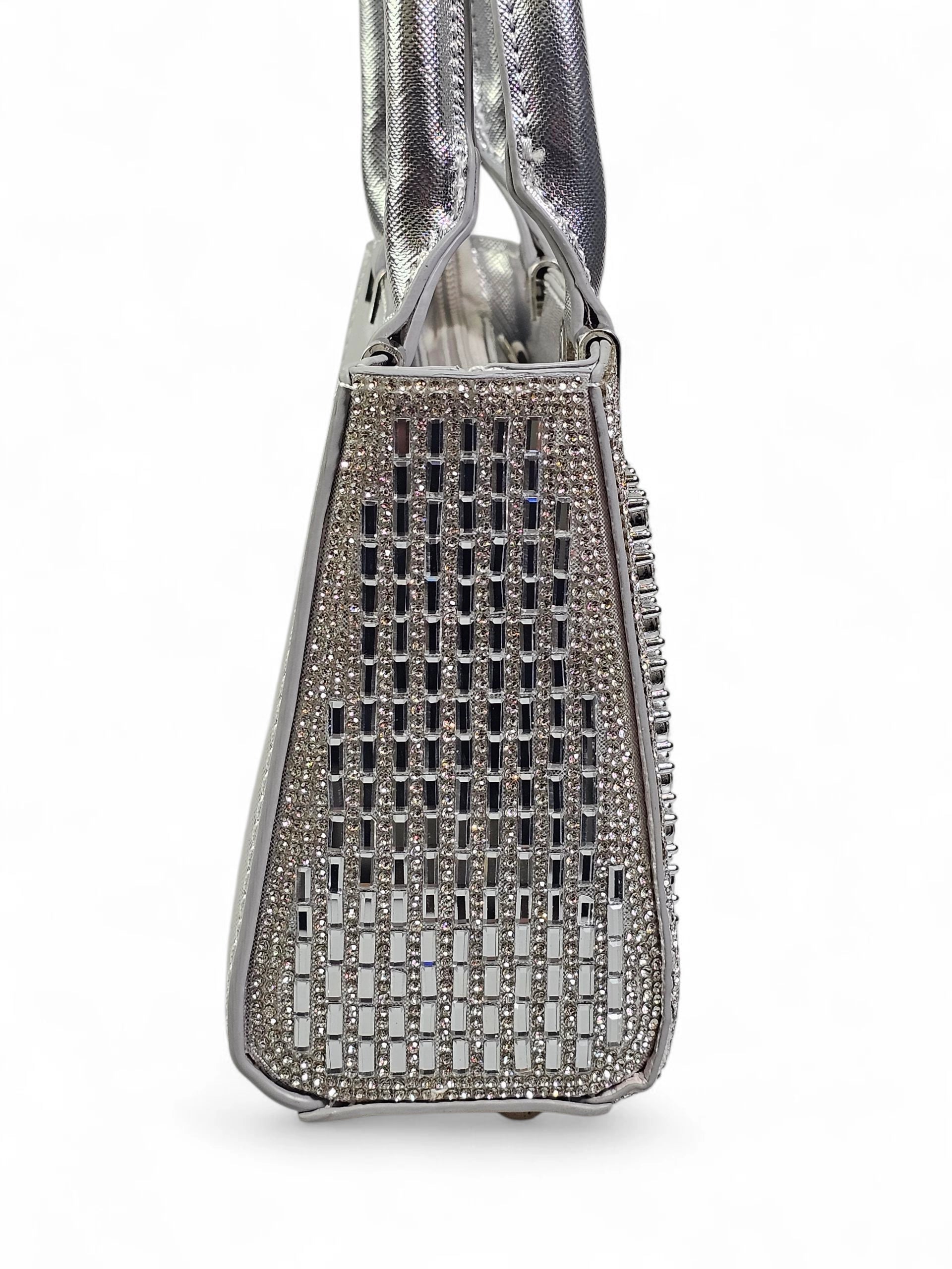 Bolsa Luxo Cristal Prata 1033