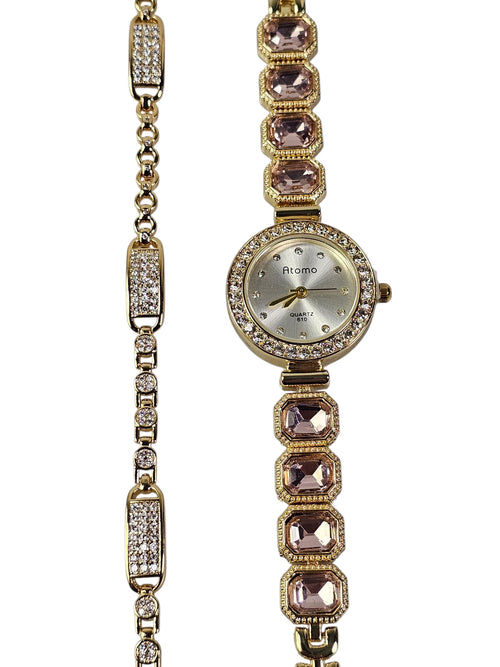 Relógio Prova d’Água com Pulseira Folheada Ouro 054