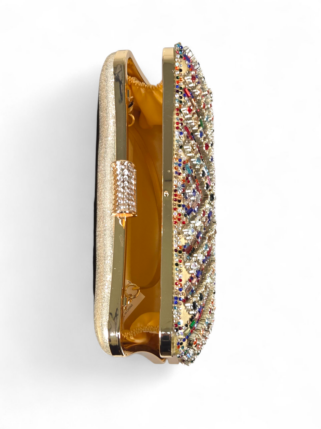 Bolsa Clutch Cristal Dourado Colorido 1046